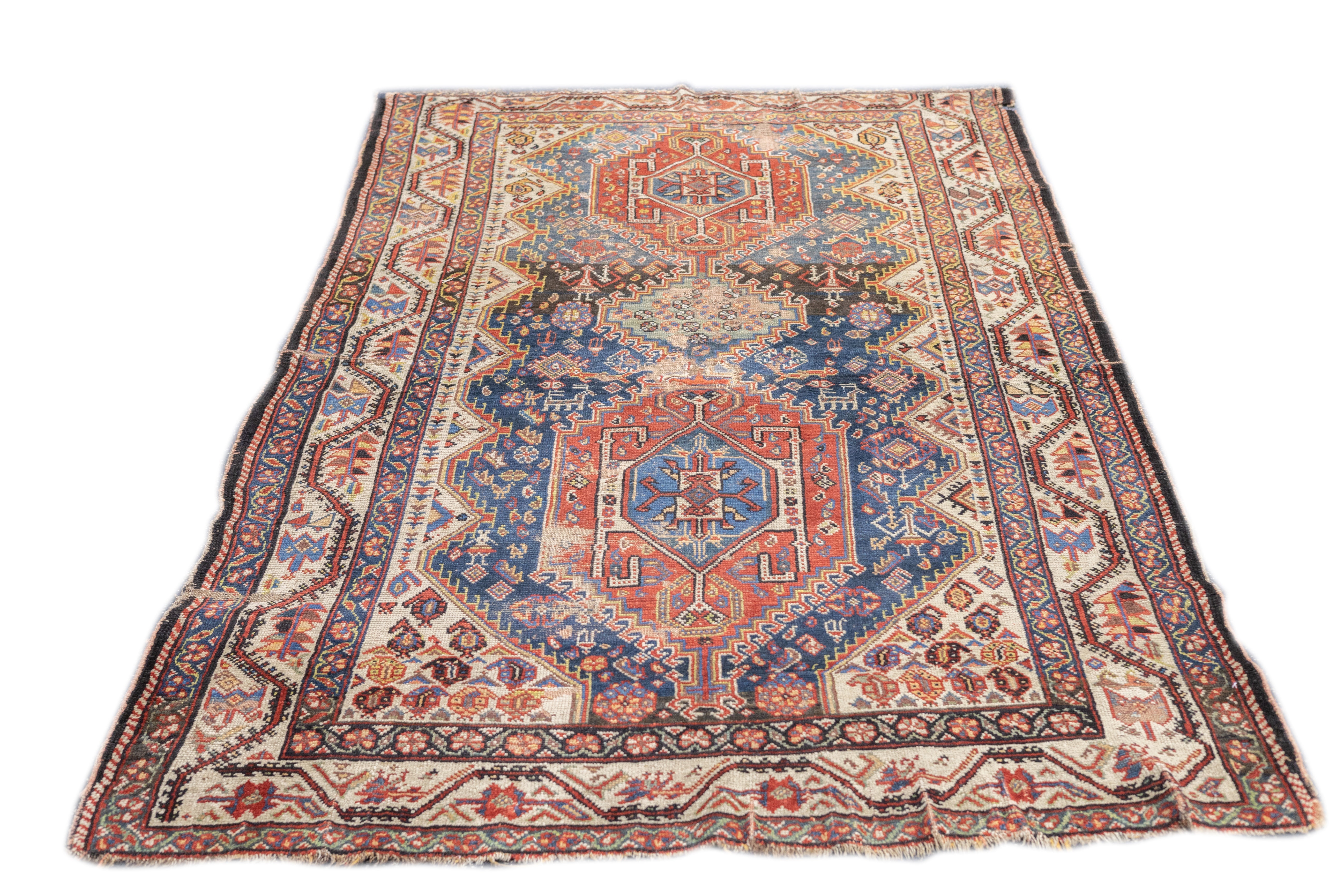 Antique Qashqai Rug 4'5'' x 7'8''