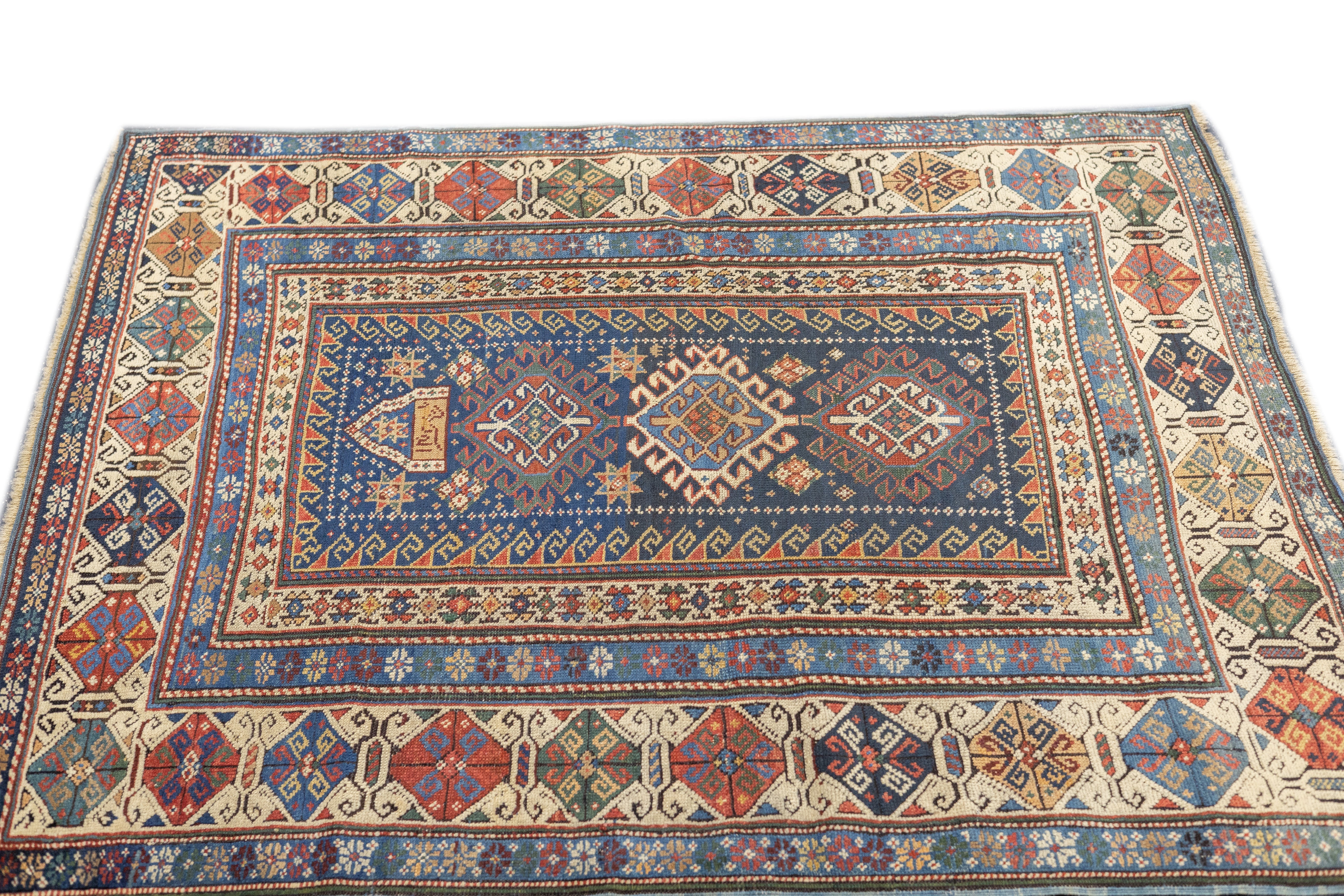 Antique Caucasian Kuba Rug 4'0" x 4'9''