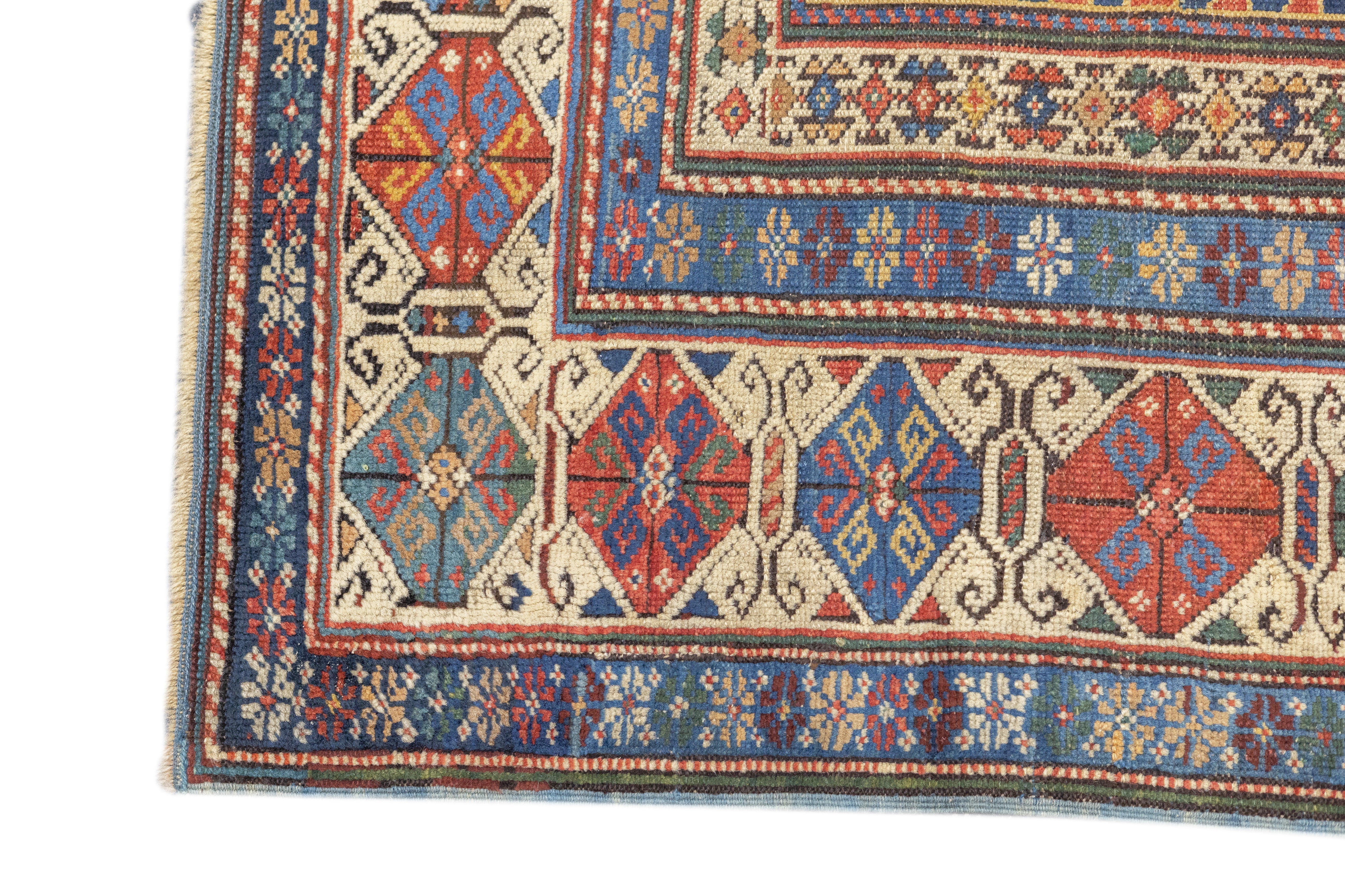 Antique Caucasian Kuba Rug 4'0" x 4'9''