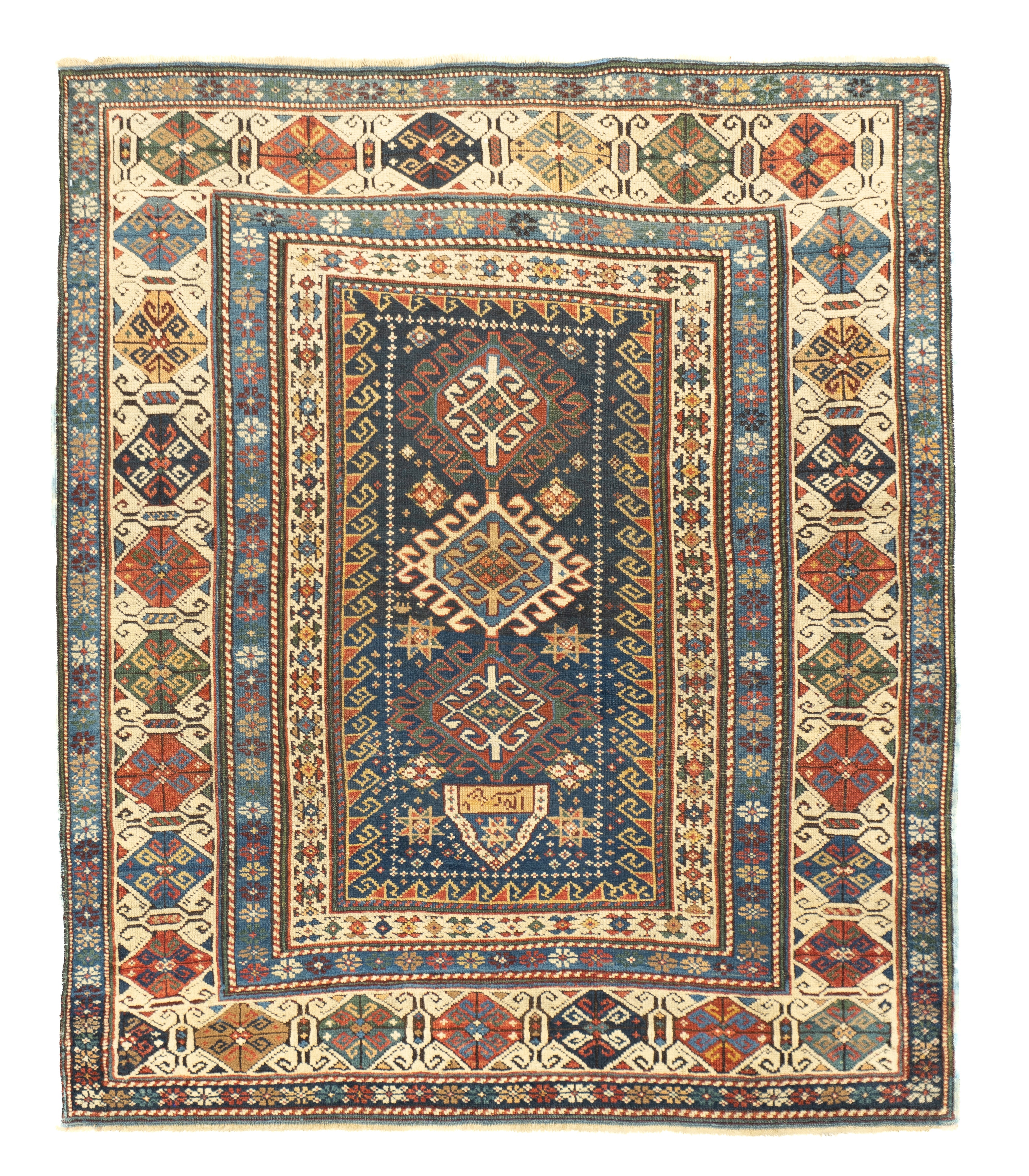 Antique Caucasian Kuba Rug 4'0" x 4'9''