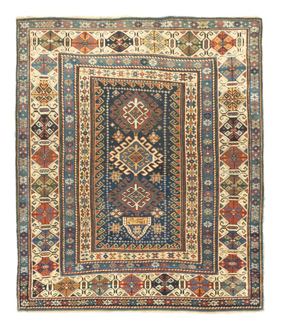 Antique Caucasian Kuba Rug 4'0