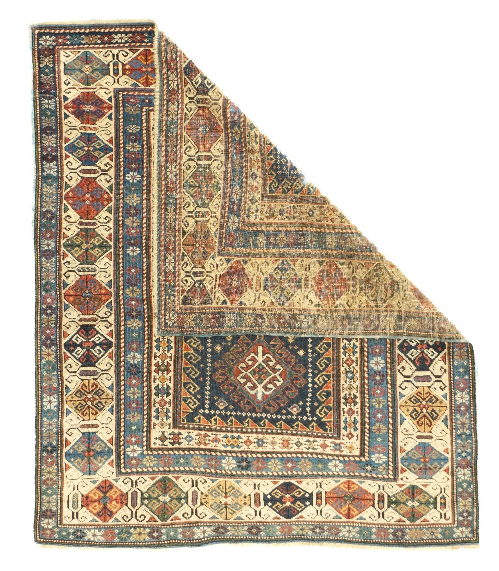 Antique Caucasian Kuba Rug 4'0" x 4'9''
