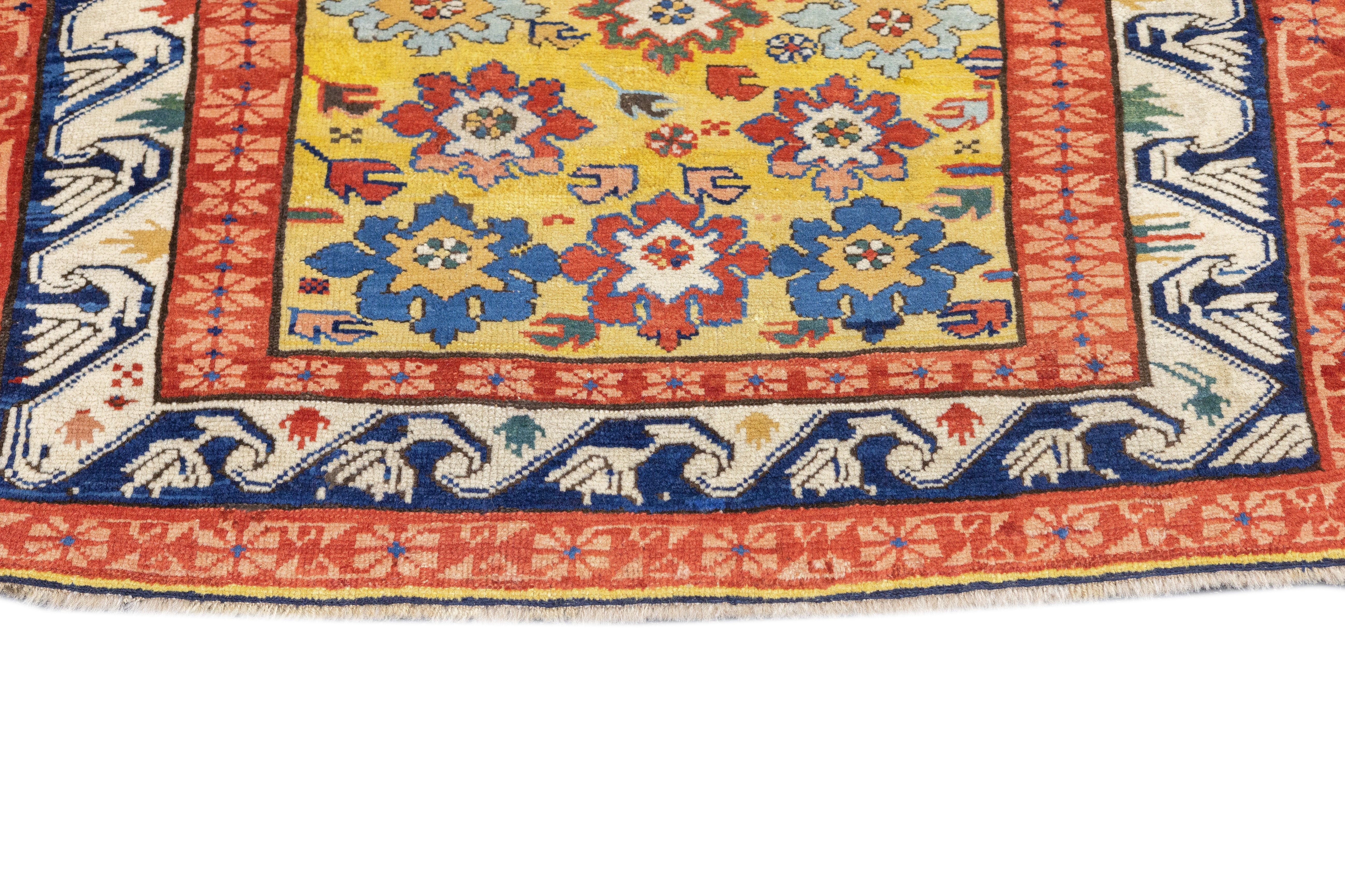 Antique Caucasian Zeyhour Rug 3'3'' x 8'4''