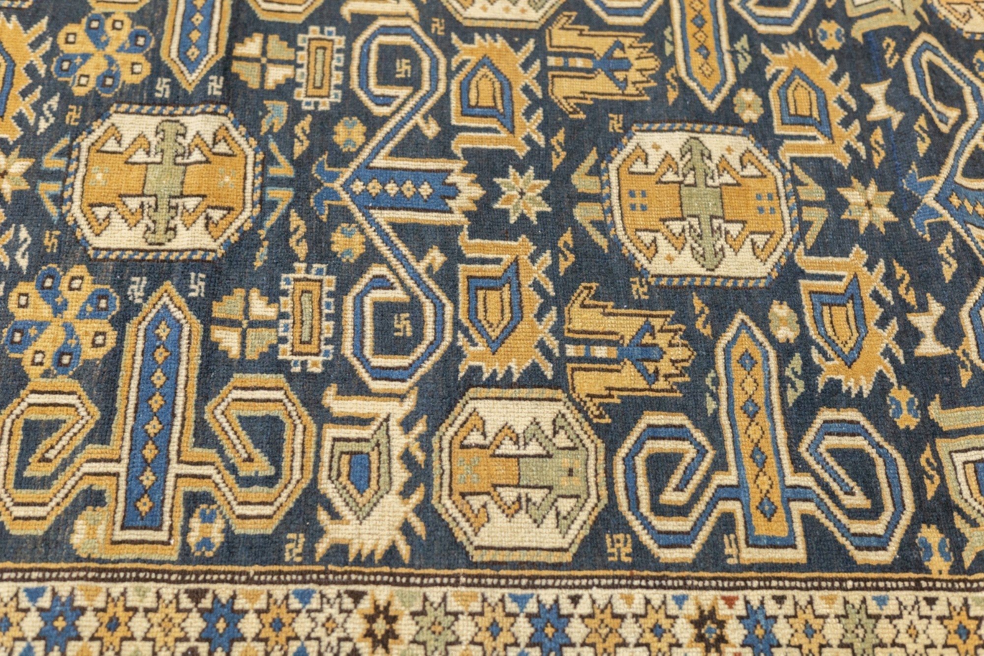 Antique Caucasian Perpedil Rug 3'3'' x 4'11''