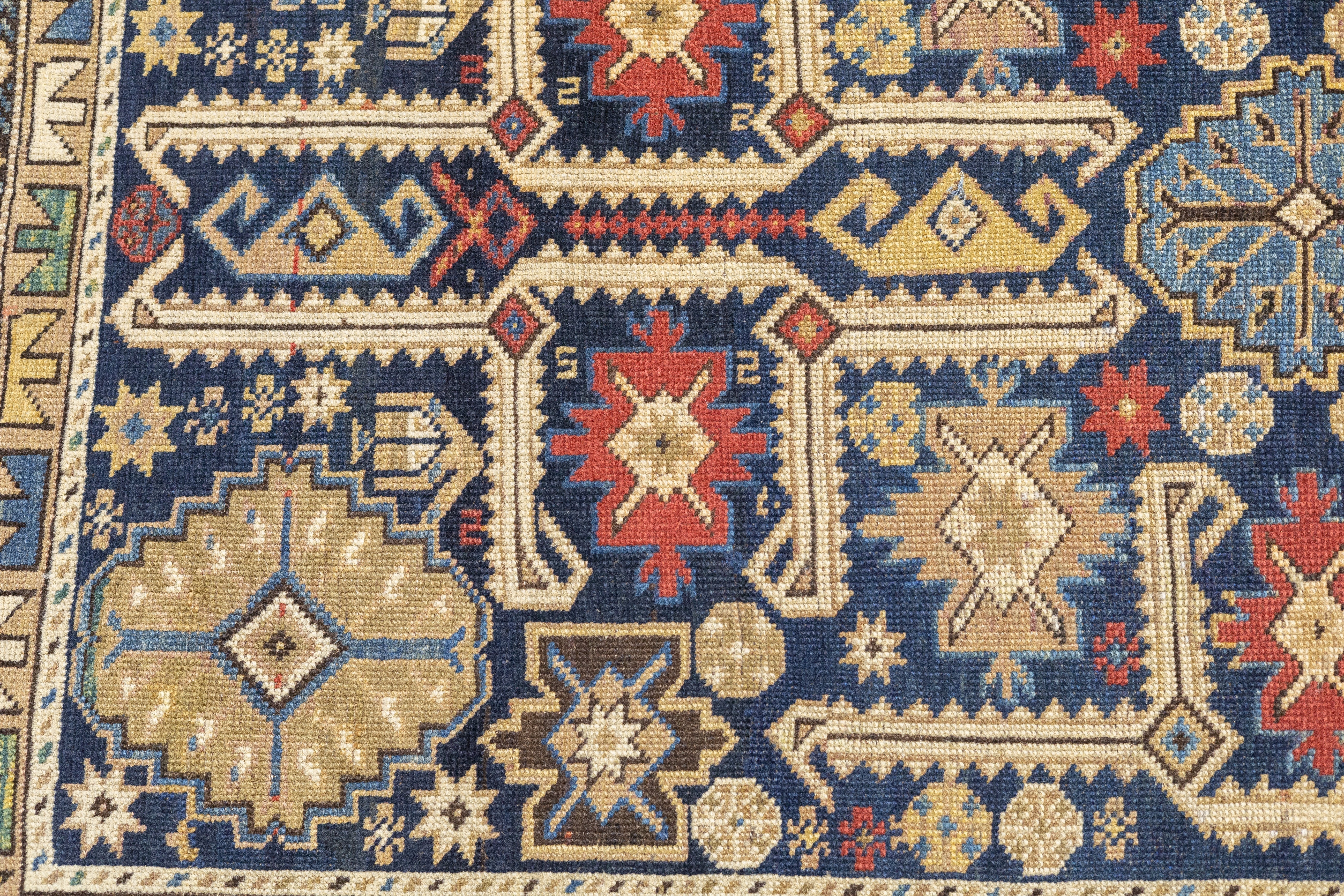 Antique Caucasian Kuba Rug 3'10'' x 5'0"