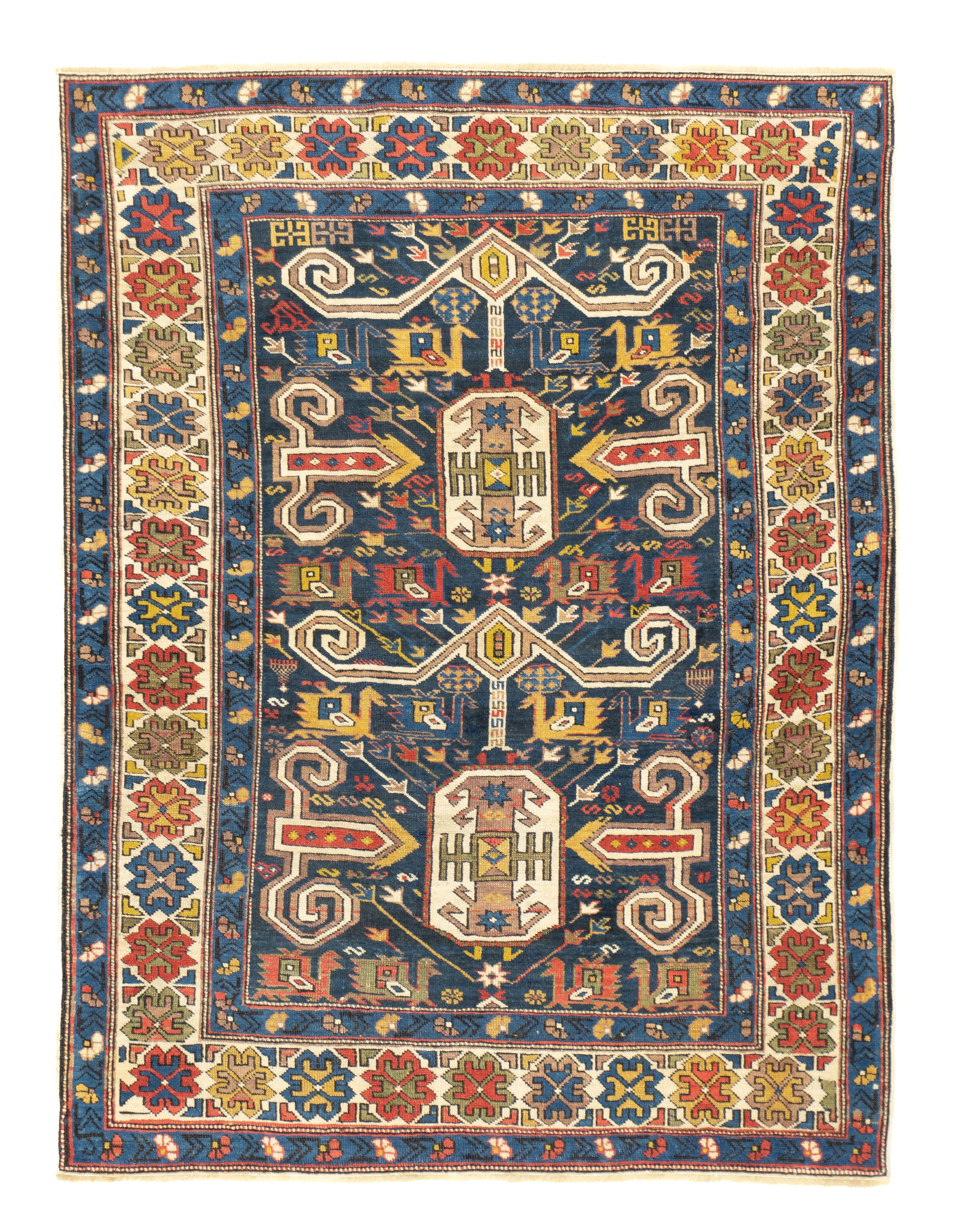 Antique Caucasian Perpedil Rug 3'10'' x 5'0"