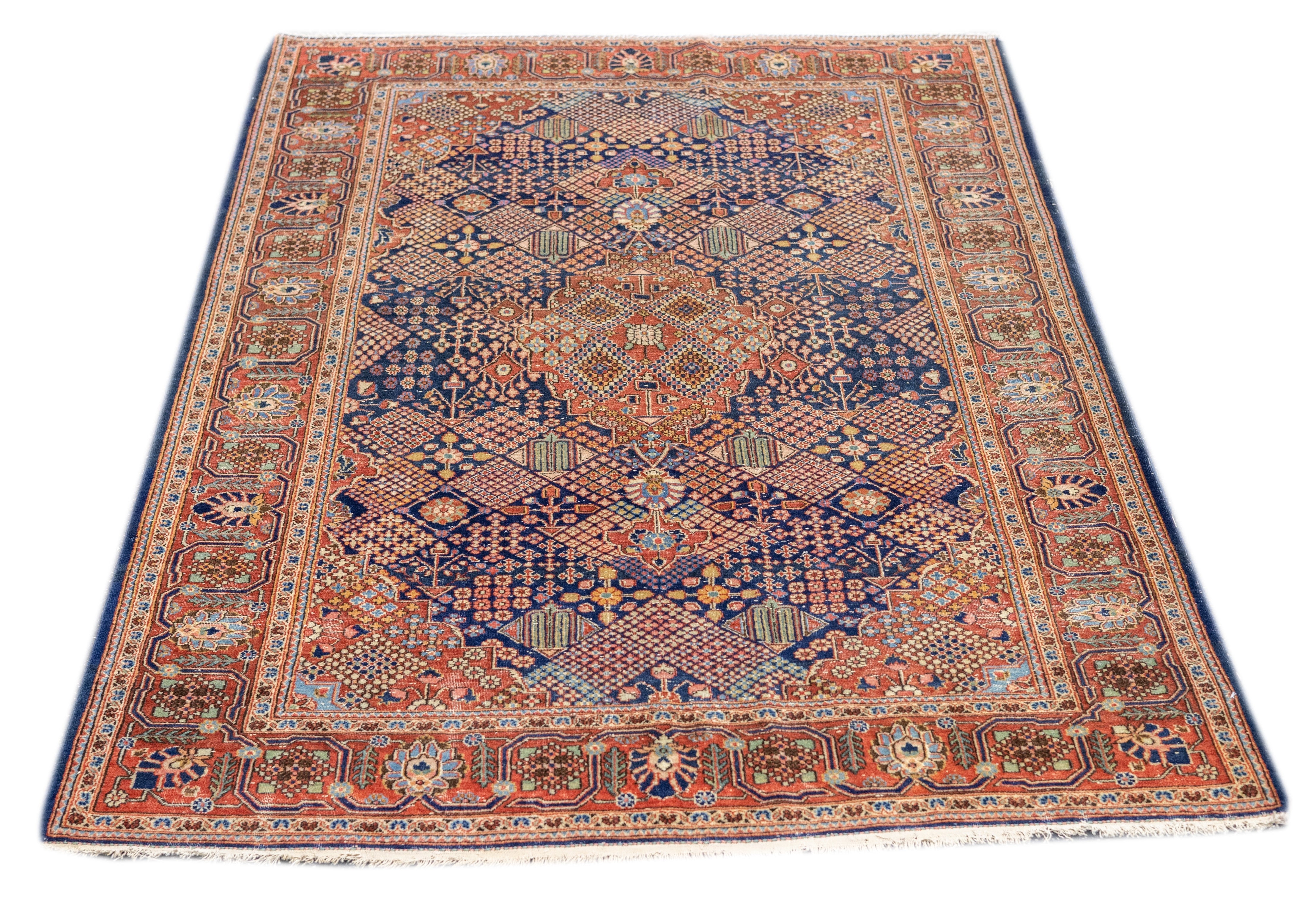 Antique Dabir Kashan Rug 4'2'' x 6'5''