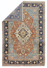 Antique Mohtasham Kashan Rug 4' 4'' x 6' 9''