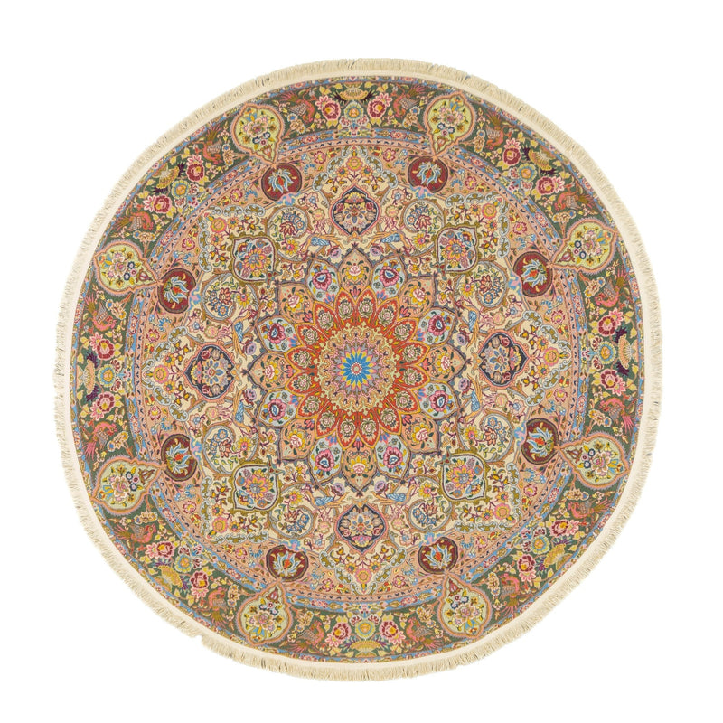 Extremely Fine  Tabriz Wool & Silk Rug 5'11'' x 5'11''