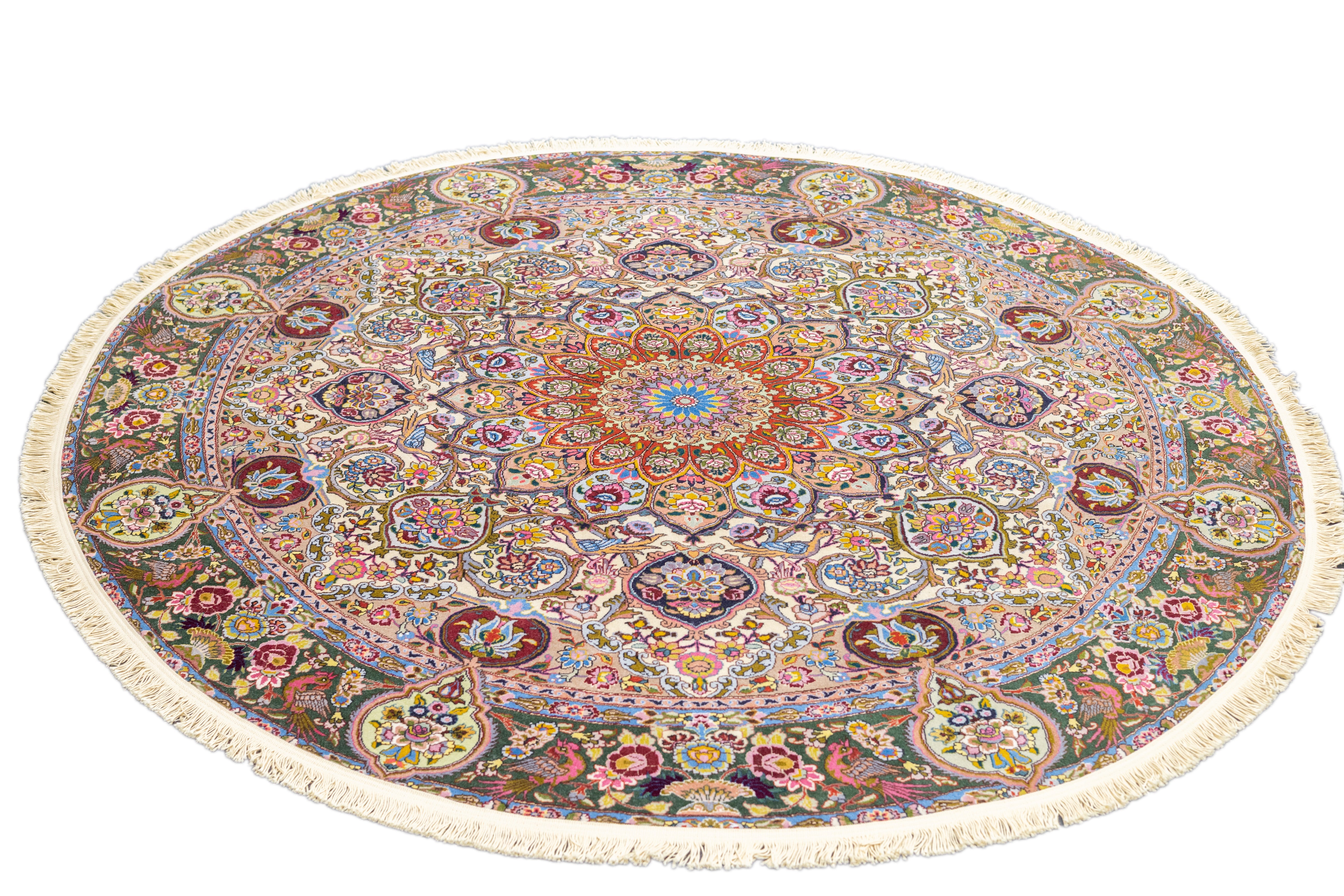 Extremely Fine  Tabriz Wool & Silk Rug 5'11'' x 5'11''
