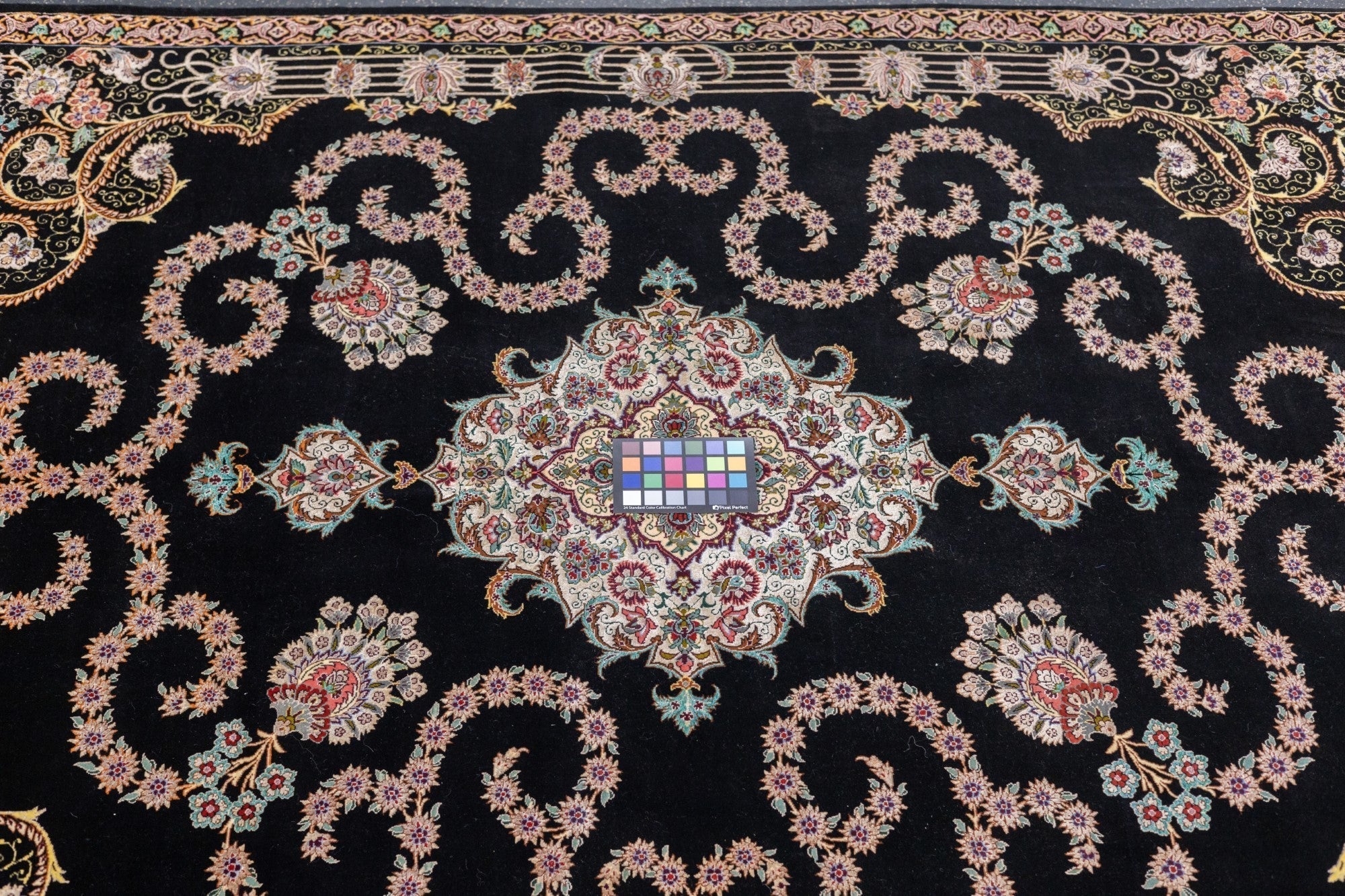 Extremely Fine  Isfahan Wool and Silk Rug 5'3'' x 6'10''