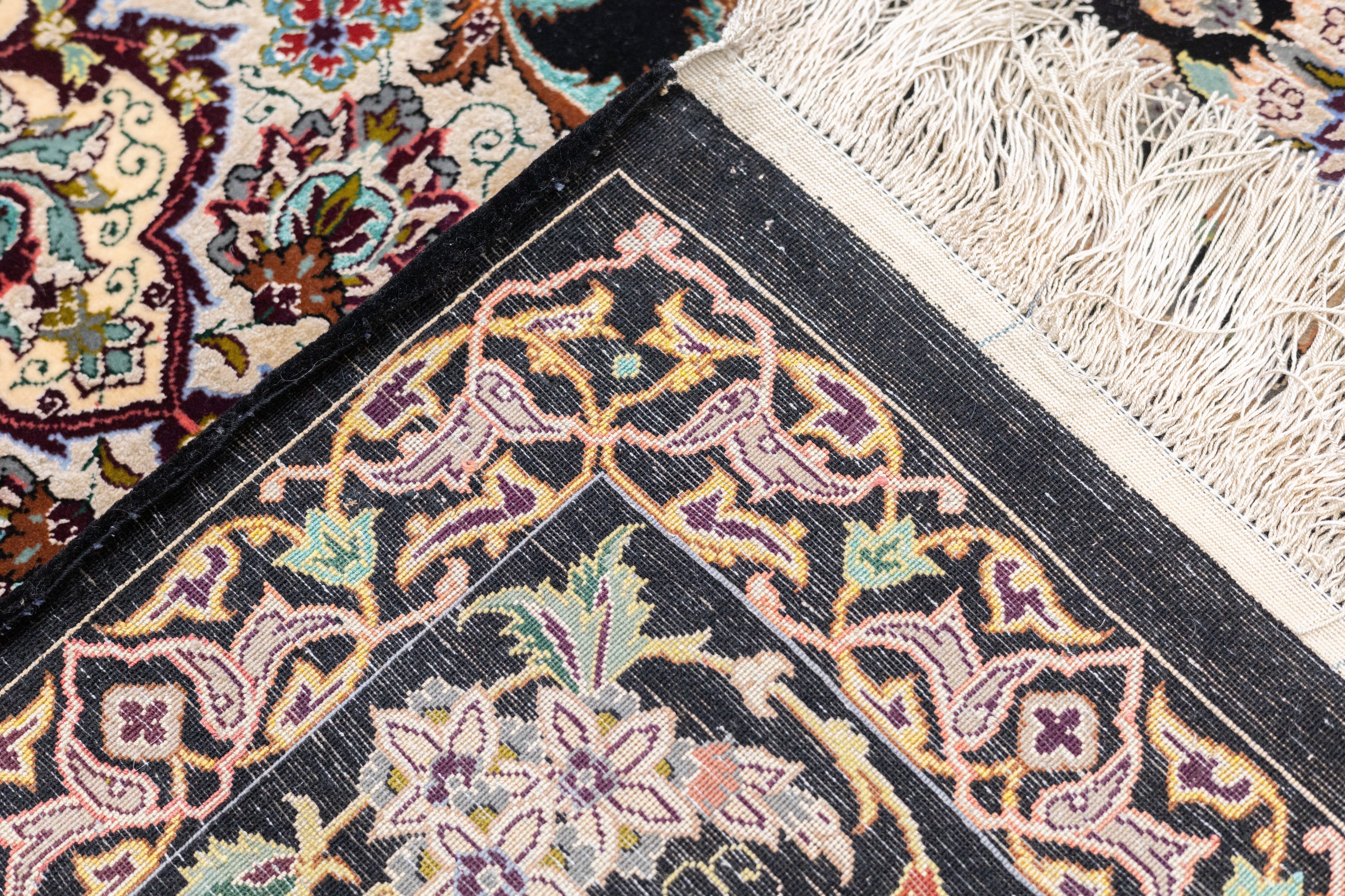 Extremely Fine  Isfahan Wool and Silk Rug 5'3'' x 6'10''