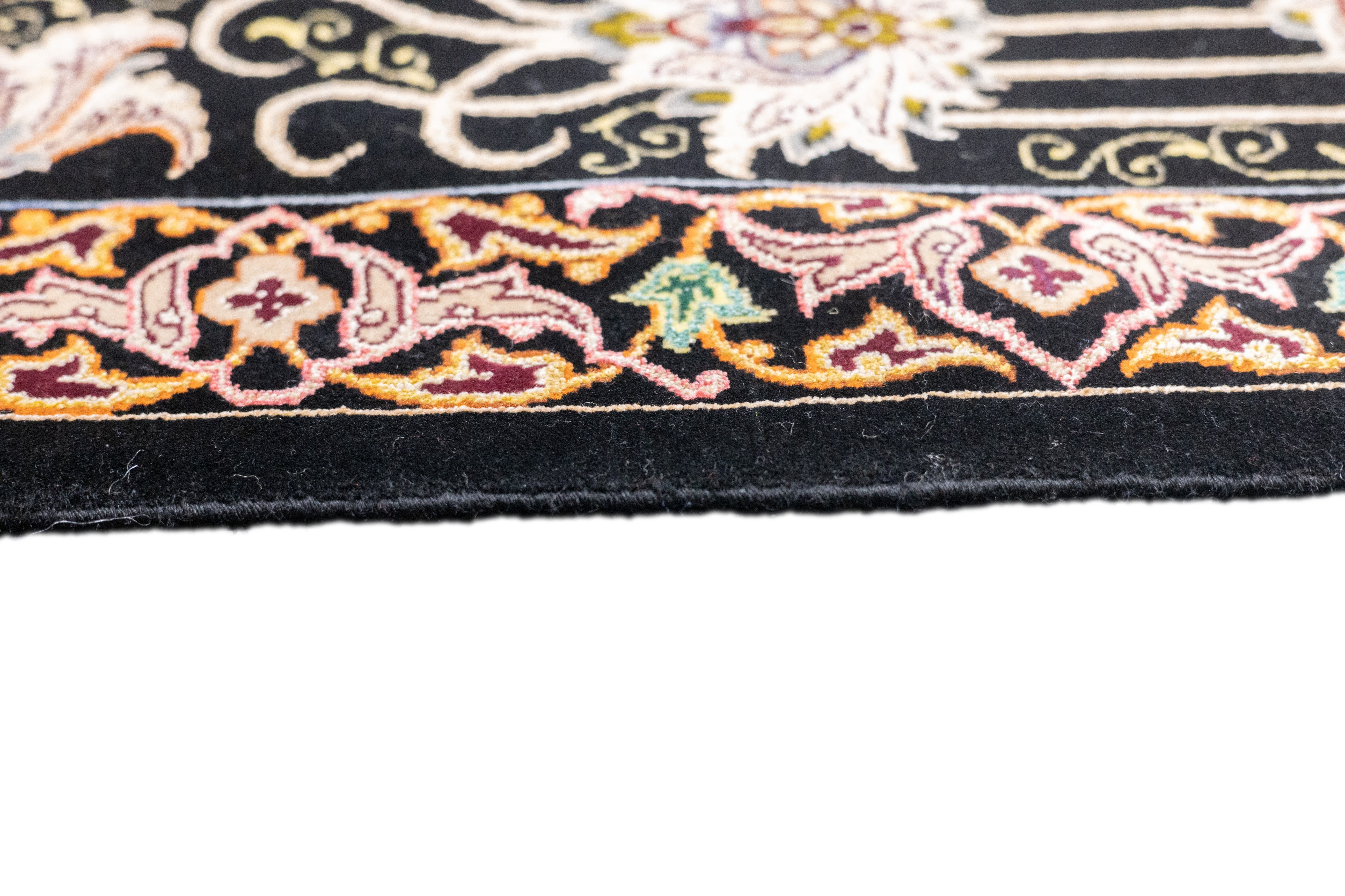 Extremely Fine  Isfahan Wool and Silk Rug 5'3'' x 6'10''