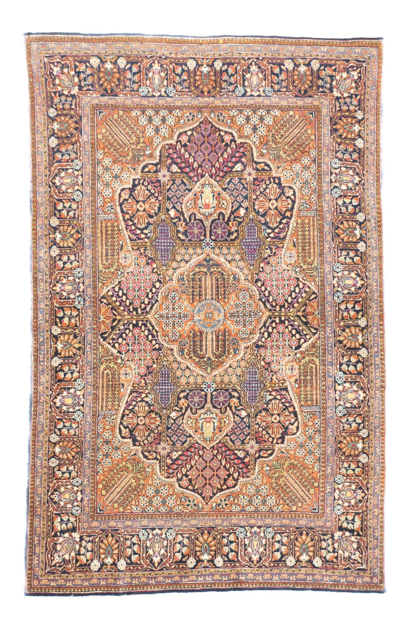 Antique Dabir Kashan Rug 4'5'' x 6'10''