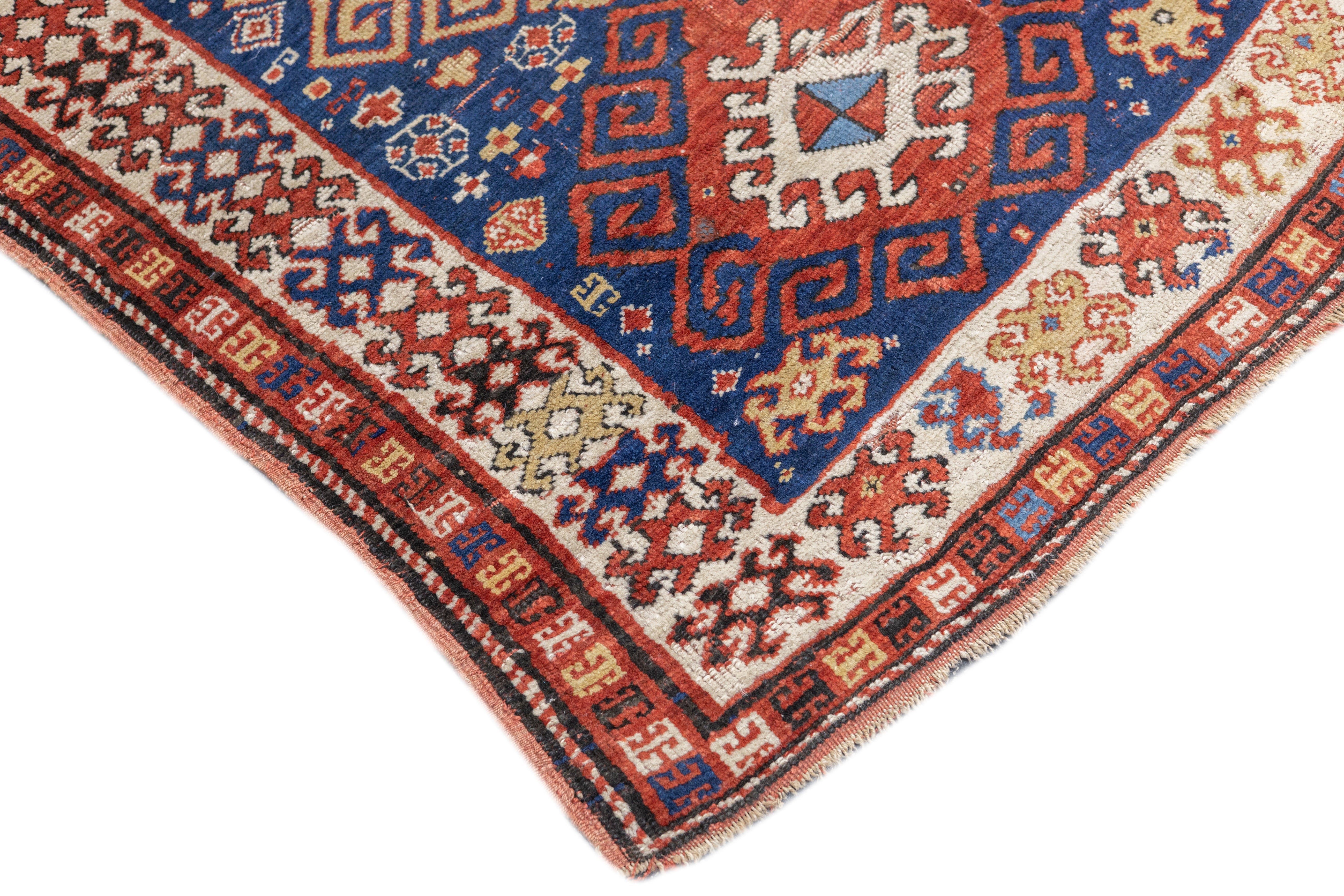 Antique Caucasian Kazak Rug 3'7'' x 5'6''