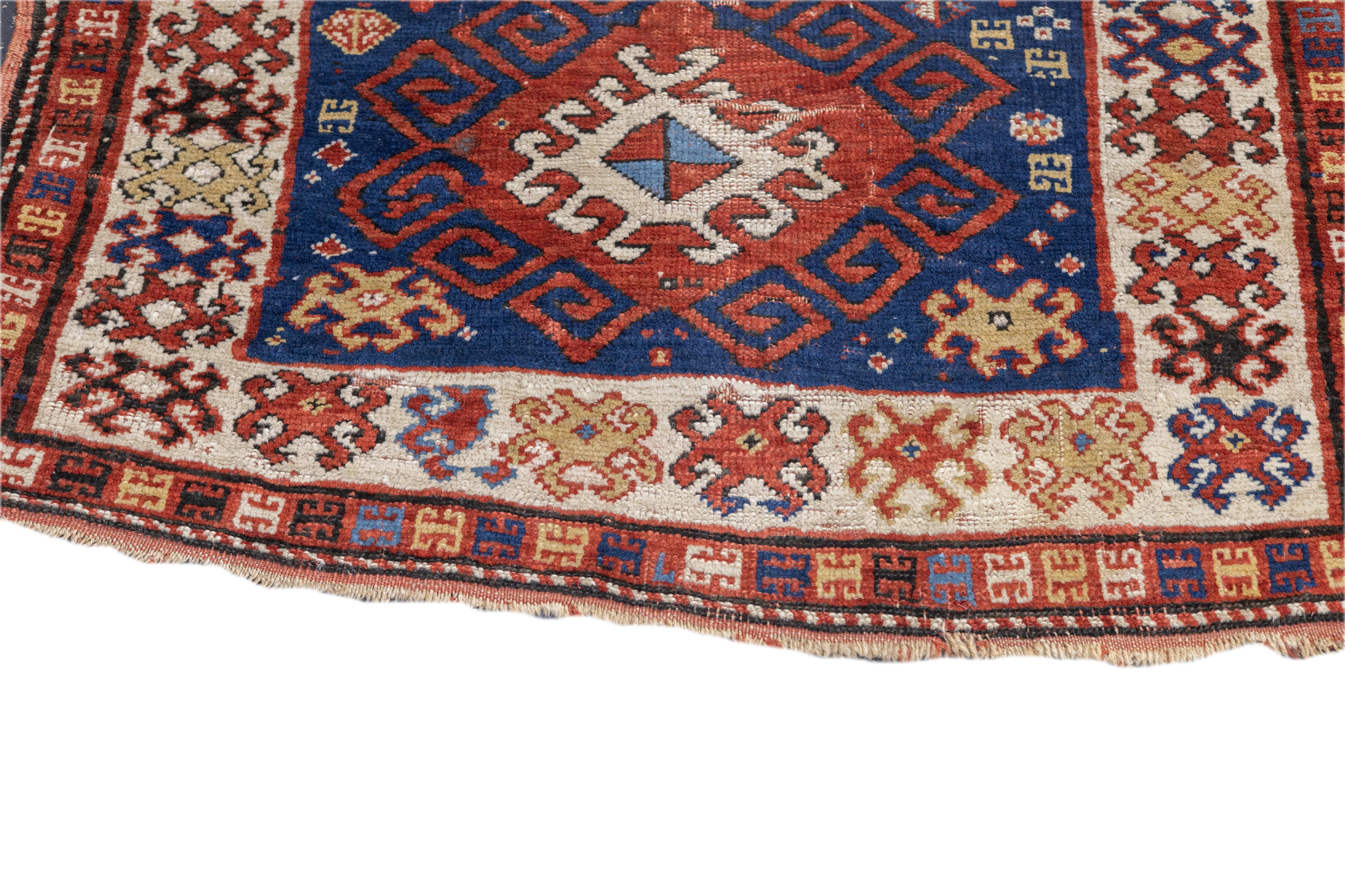 Antique Caucasian Kazak Rug 3'7'' x 5'6''
