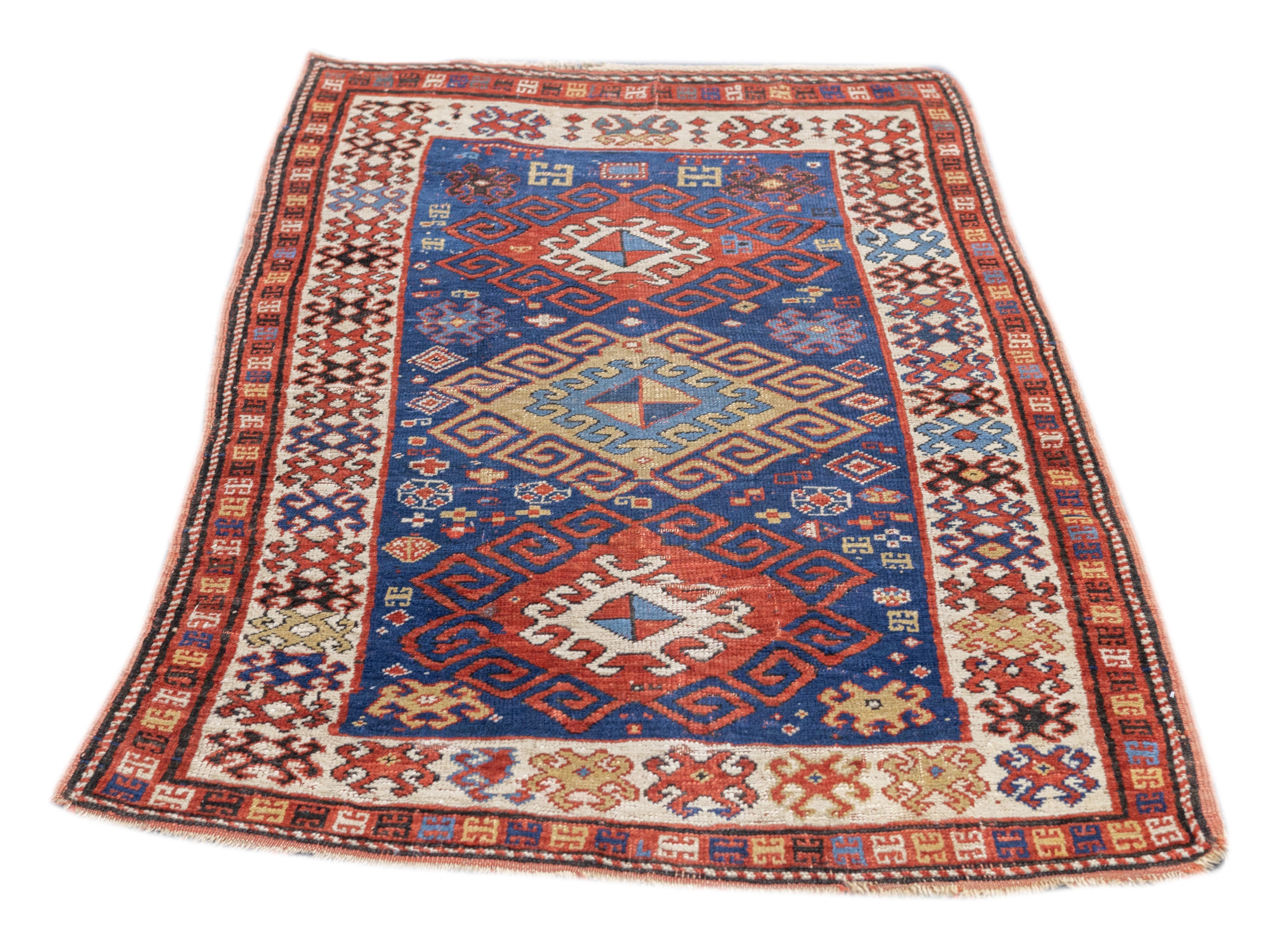 Antique Caucasian Kazak Rug 3'7'' x 5'6''