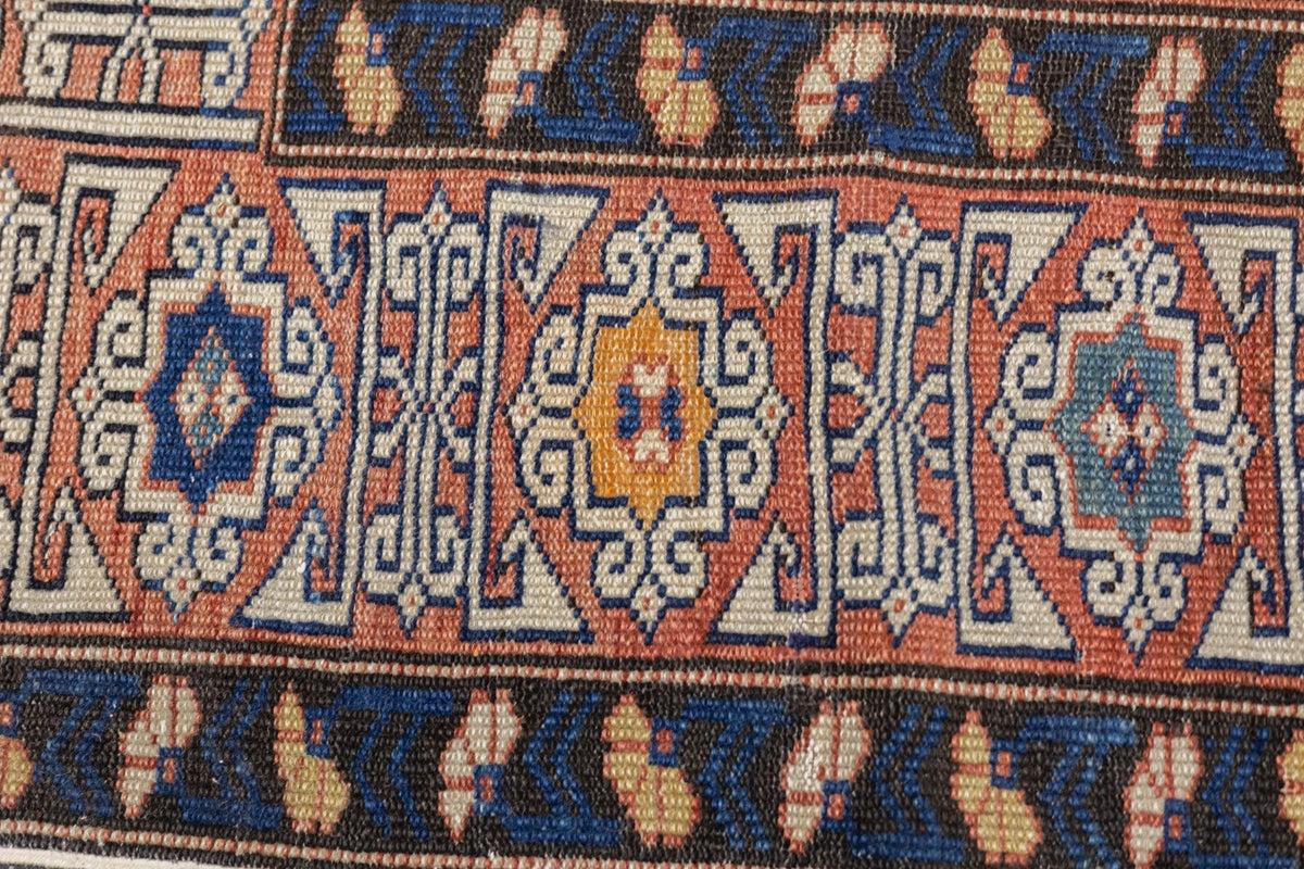 Antique Caucasian Lezgi Rug 3'7'' x 5'1''