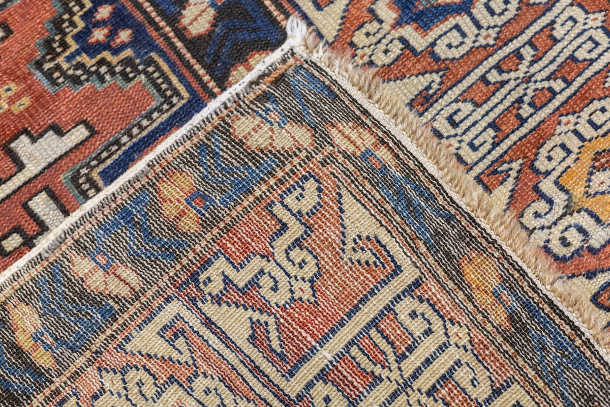Antique Caucasian Lezgi Rug 3'7'' x 5'1''