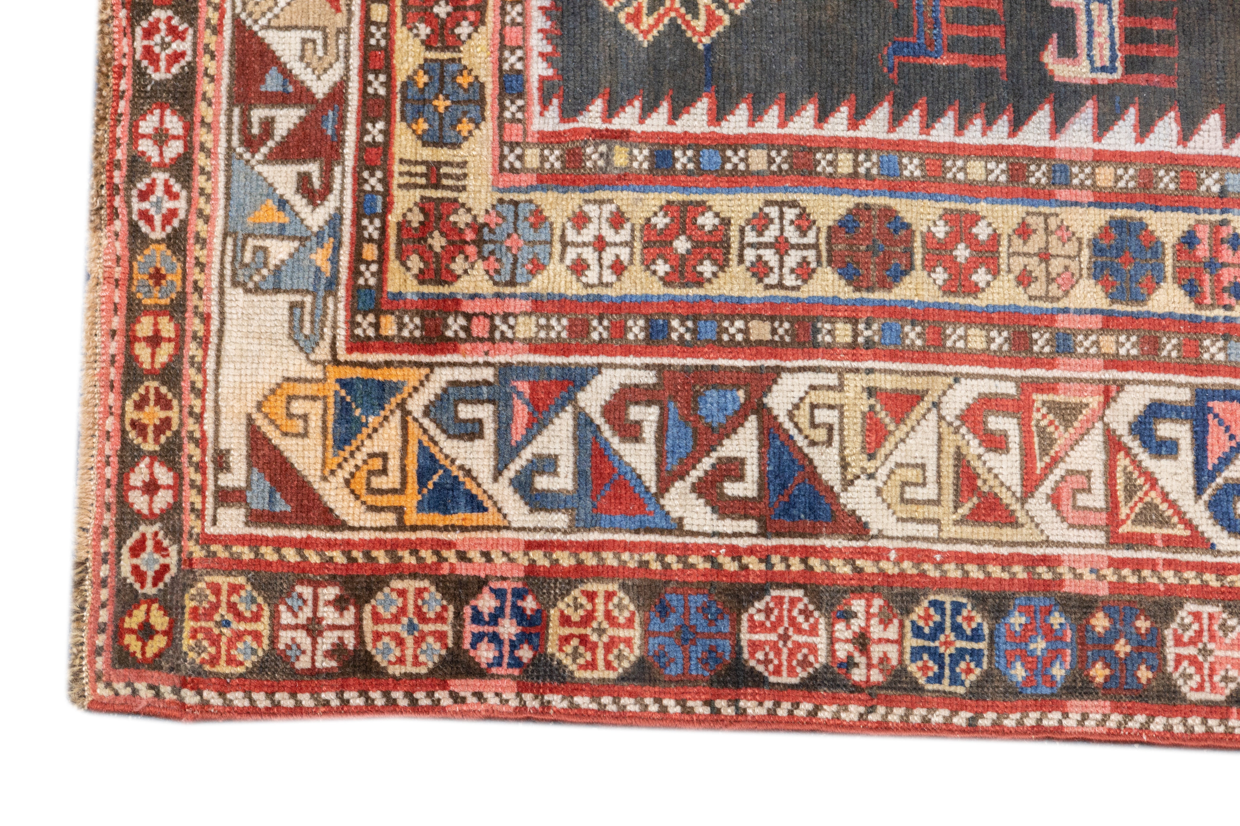 Antique Caucasian Shirvan Rug 4'0" x 9'0"