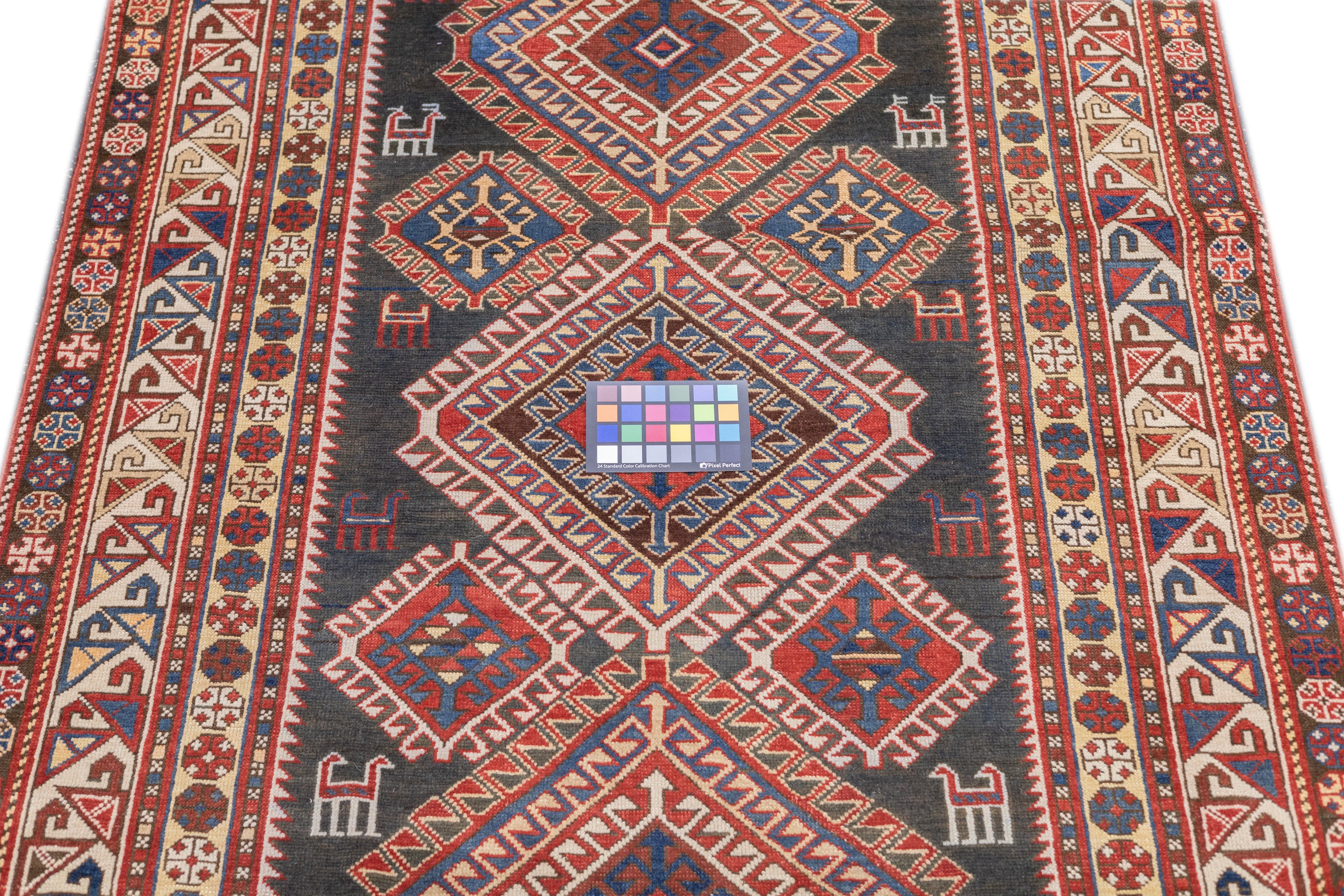 Antique Caucasian Shirvan Rug 4'0" x 9'0"