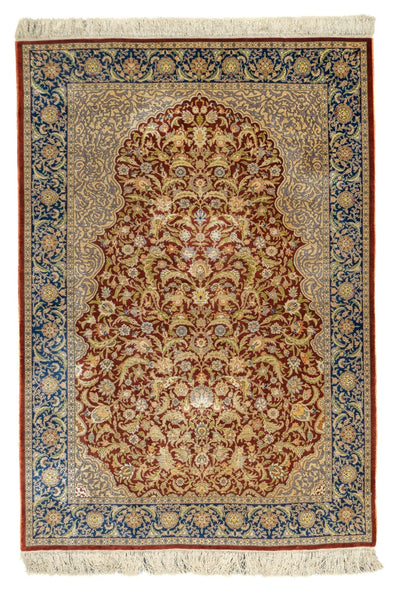 Antique Silk Hereke Rug 4'1'' x 5'11''