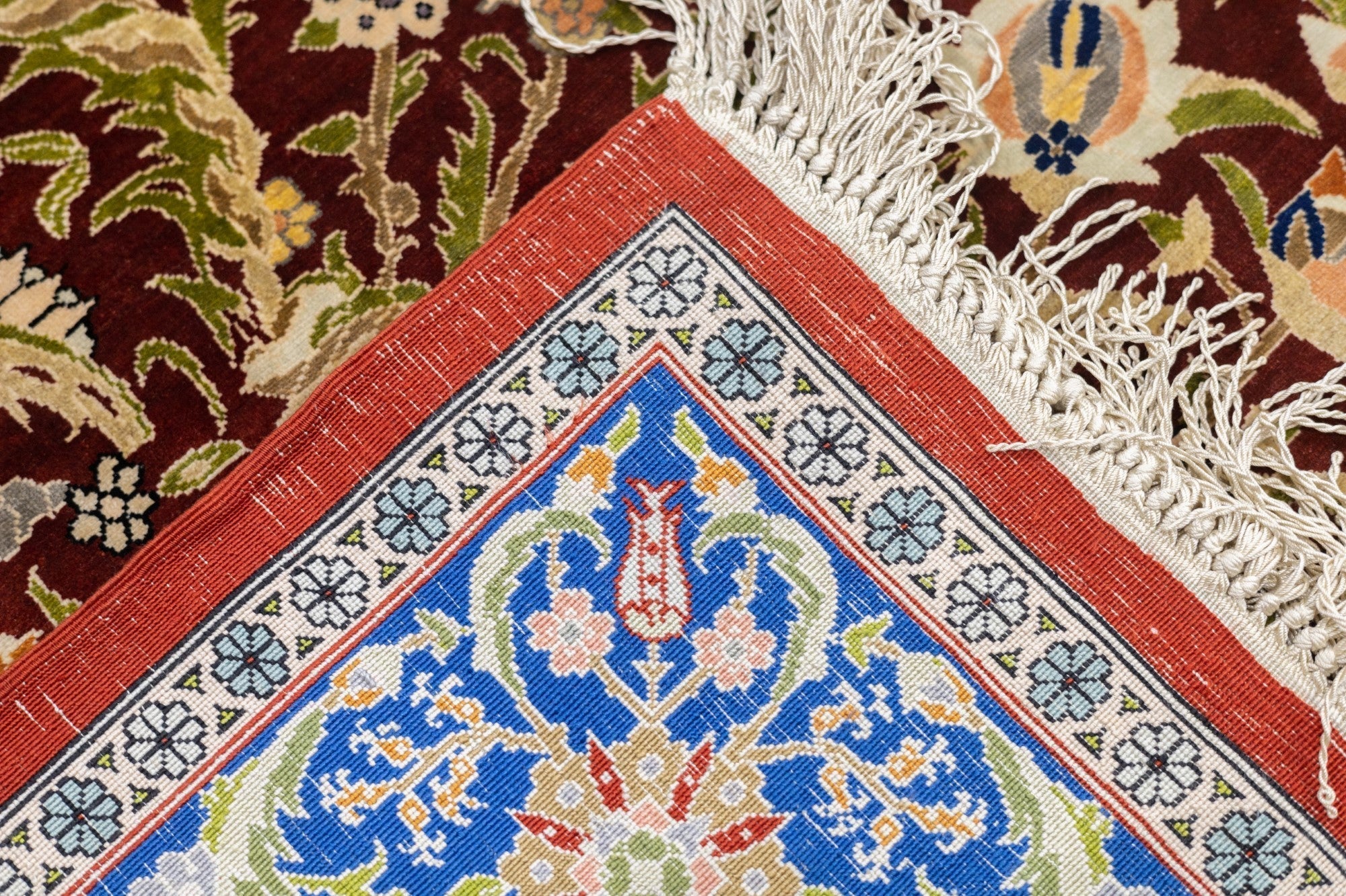 Antique Silk Hereke Rug 4'1'' x 5'11''