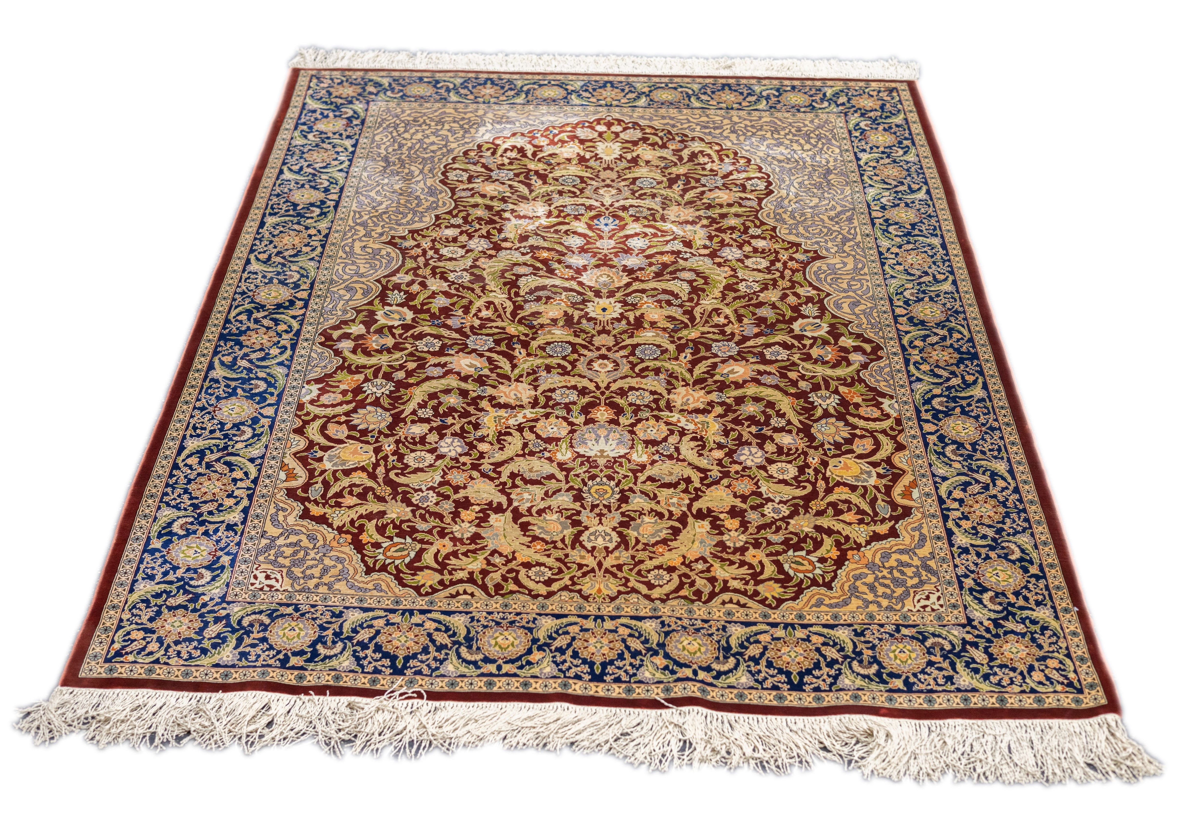 Antique Silk Hereke Rug 4'1'' x 5'11''