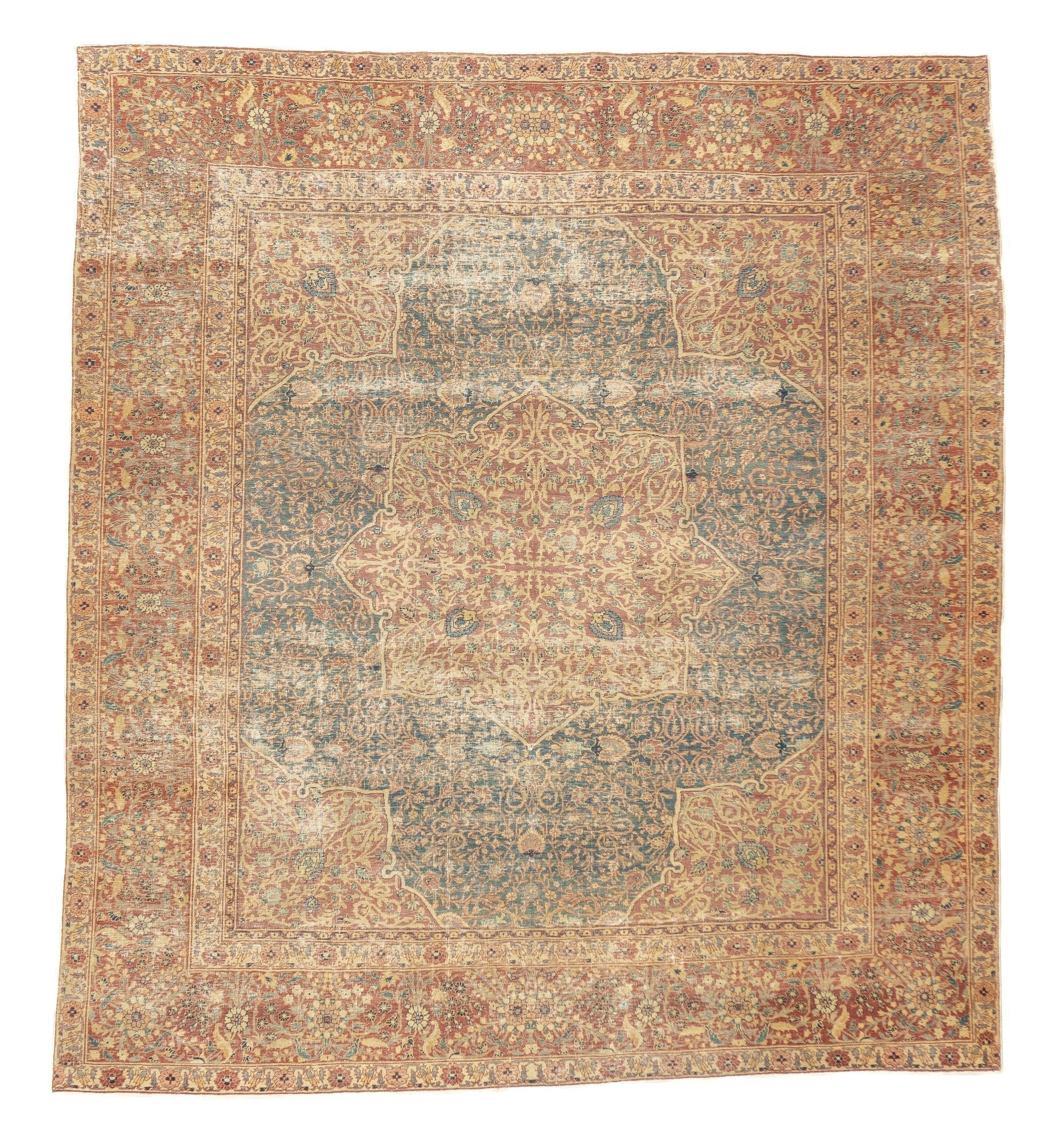 Antique Lavar Kerman Rug 7' x 7'8''