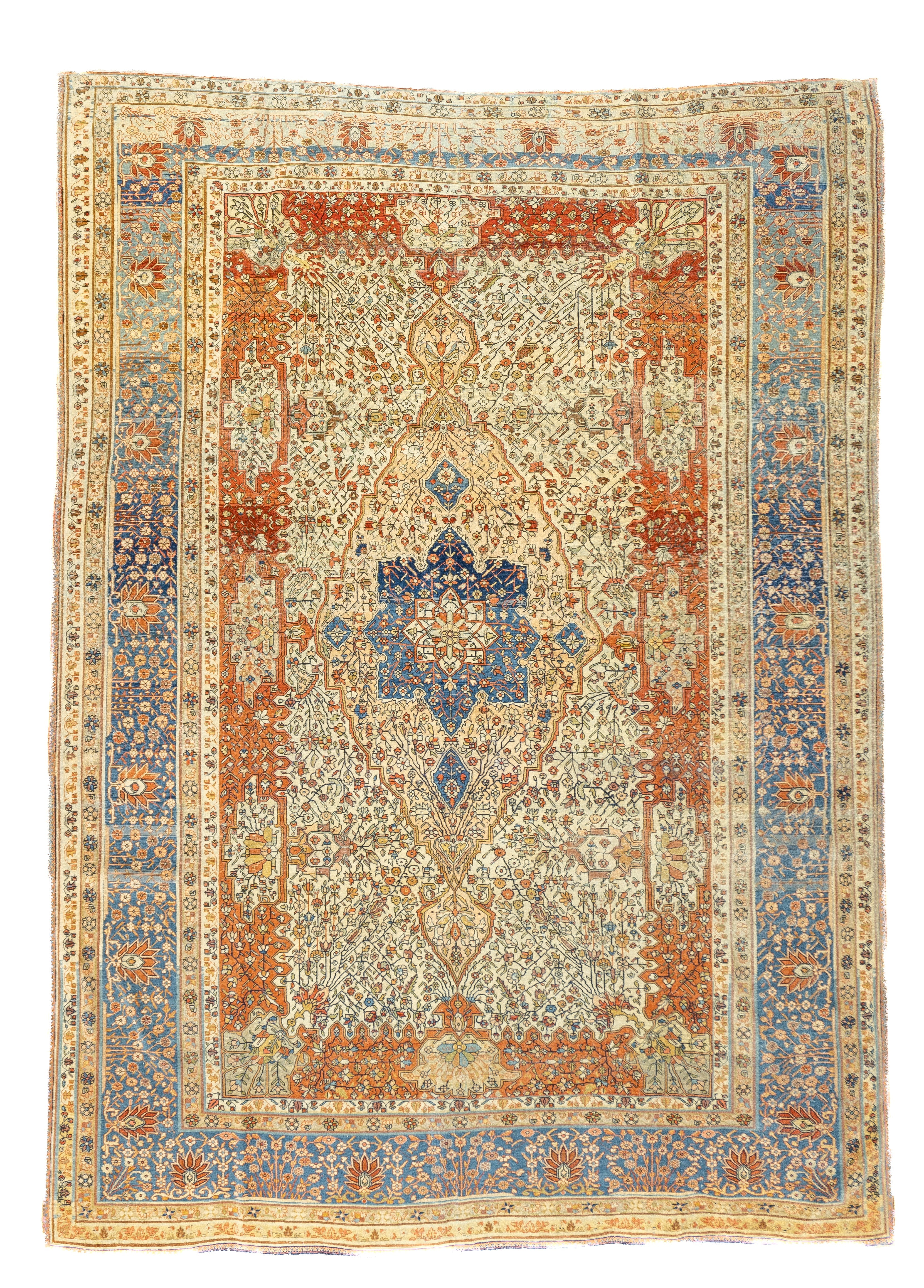 Antique Mohtasham Kashan Rug 7'1" x 10'0"