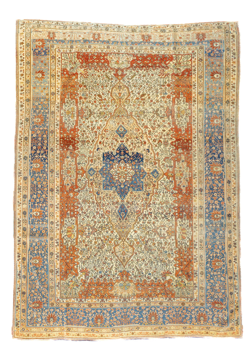 Antique Mohtasham Kashan Rug 7'1