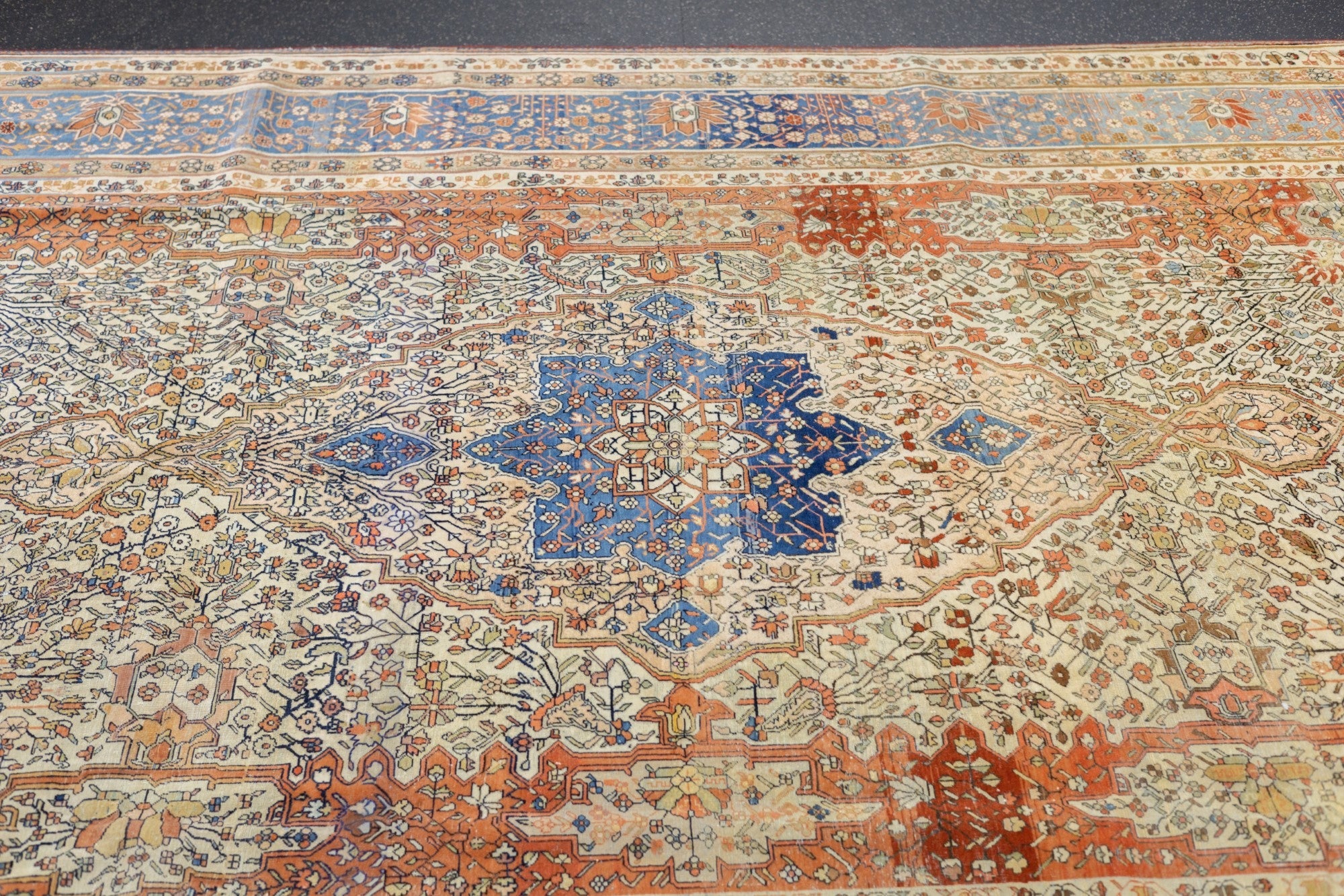 Antique Mohtasham Kashan Rug 7'1" x 10'0"