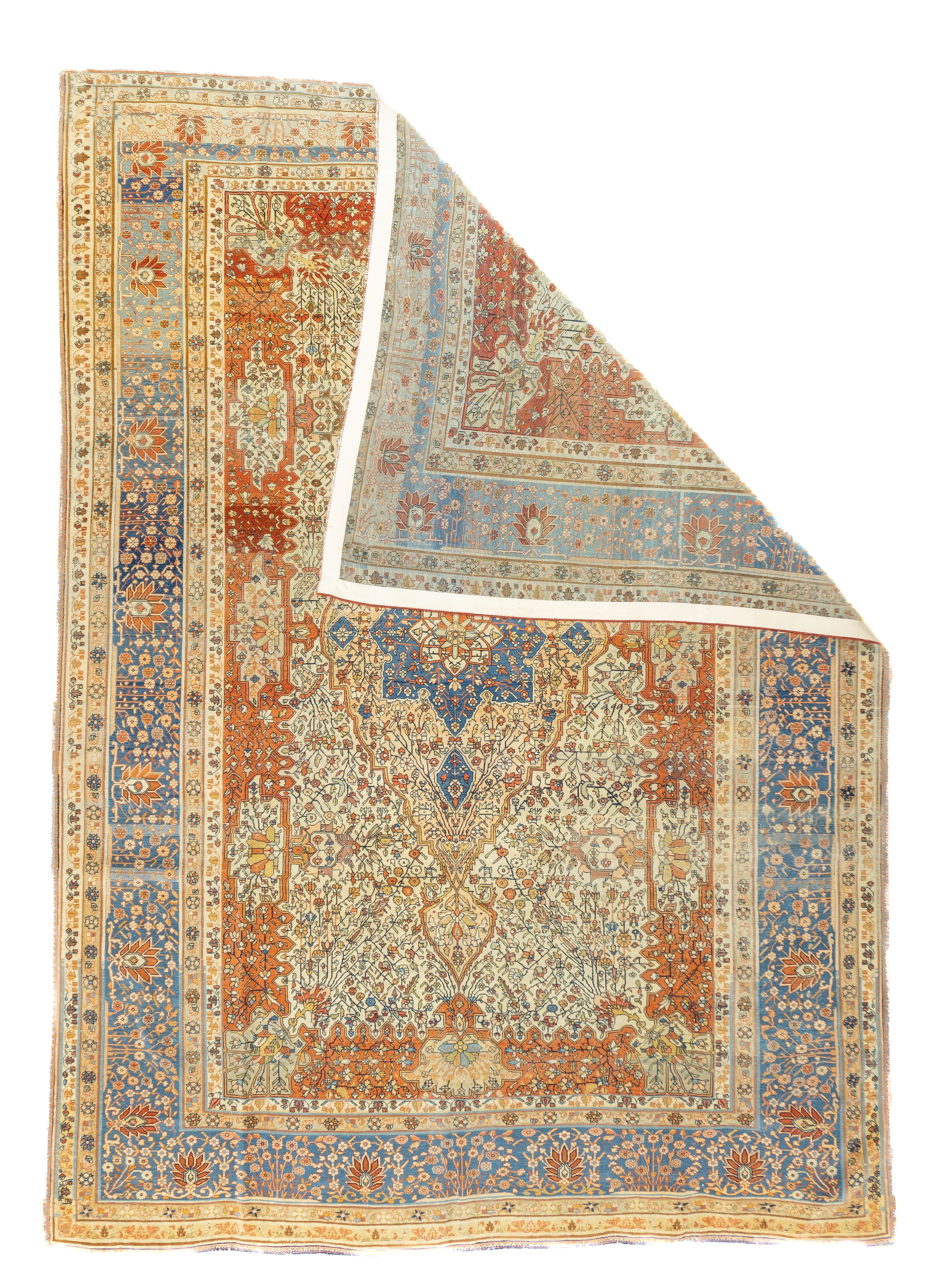Antique Mohtasham Kashan Rug 7'1" x 10'0"
