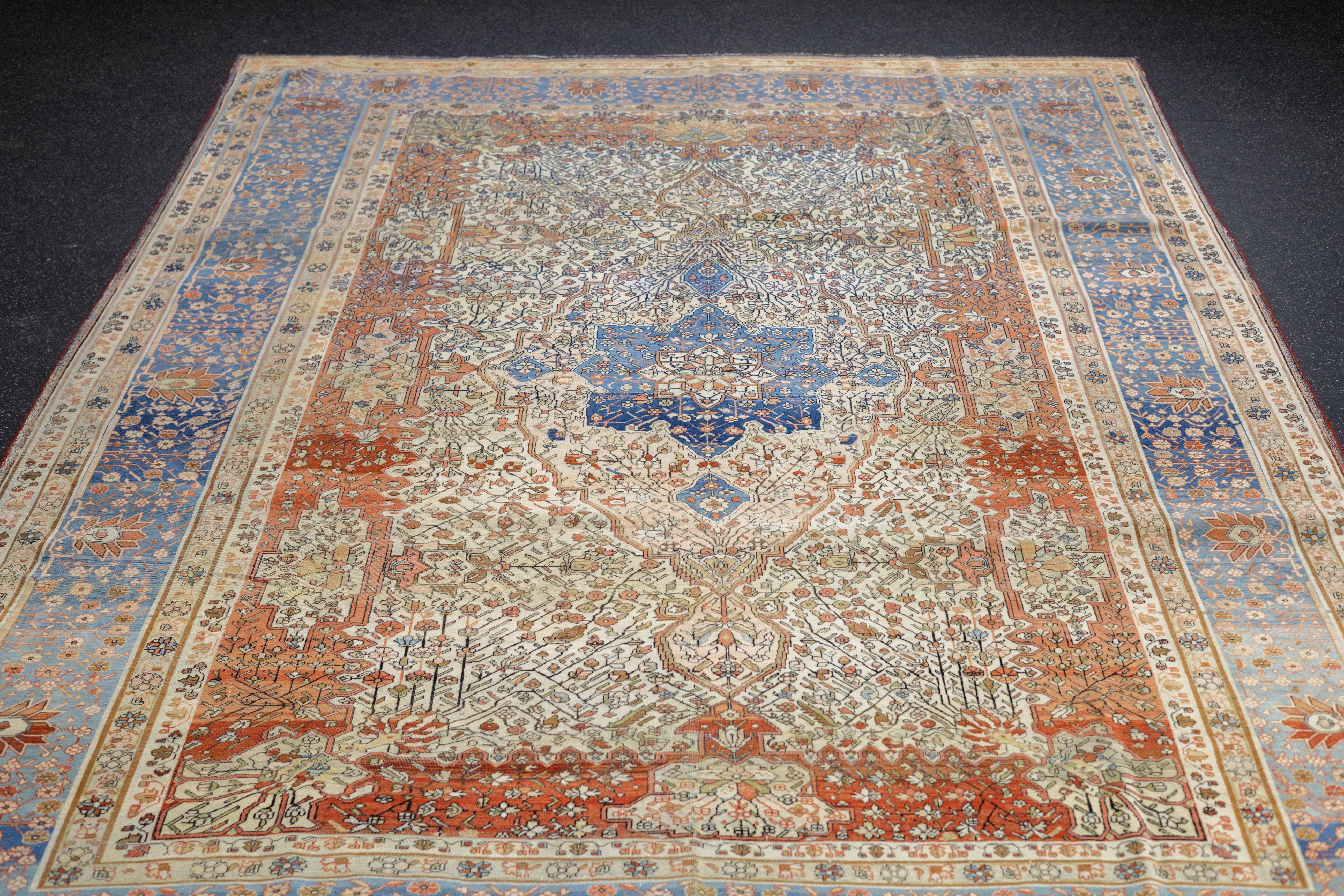 Antique Mohtasham Kashan Rug 7'1" x 10'0"