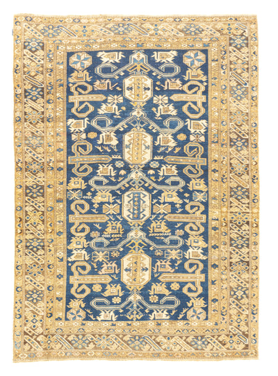 Antique Caucasian Perpedil Rug 4'8'' x 6'6''