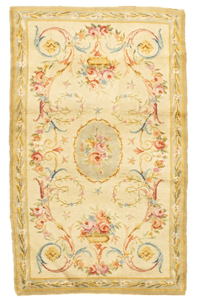 Antique Savonnerie (One of pair) Rug 3'2'' x 5'2''