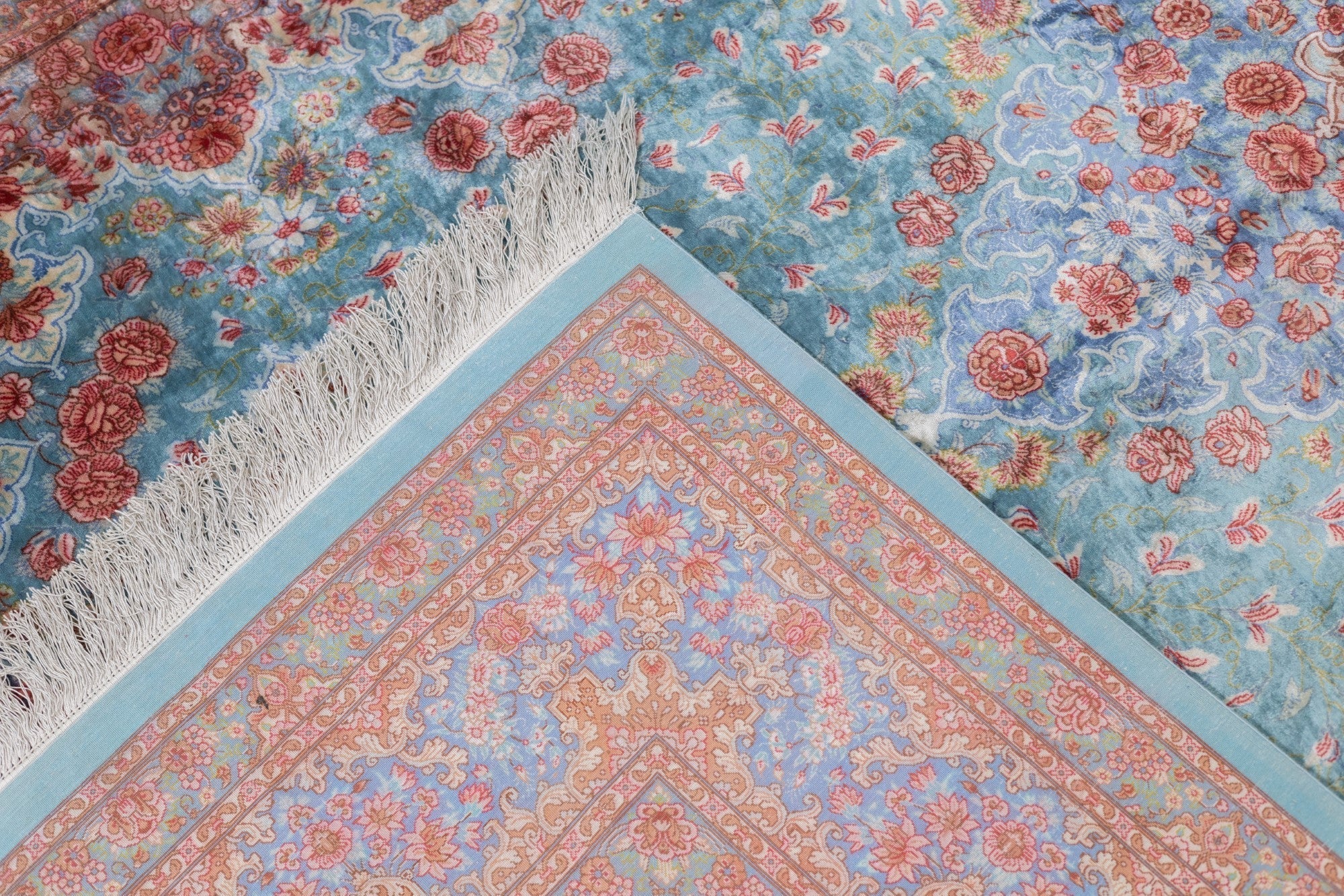 Extremely Fine Vintage Silk  Qum Rug 6'3'' x 10'2''