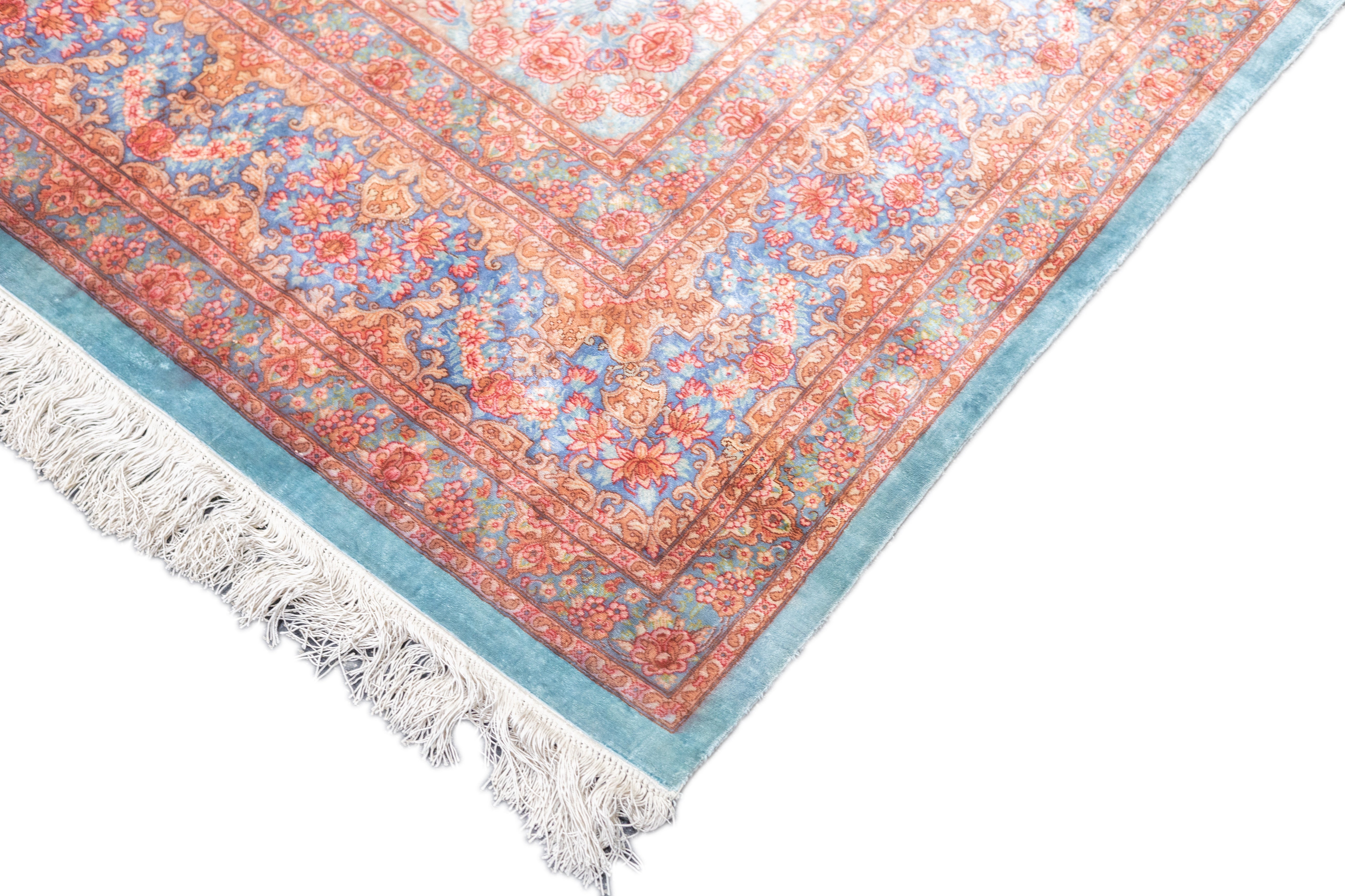 Extremely Fine Vintage Silk  Qum Rug 6'3'' x 10'2''