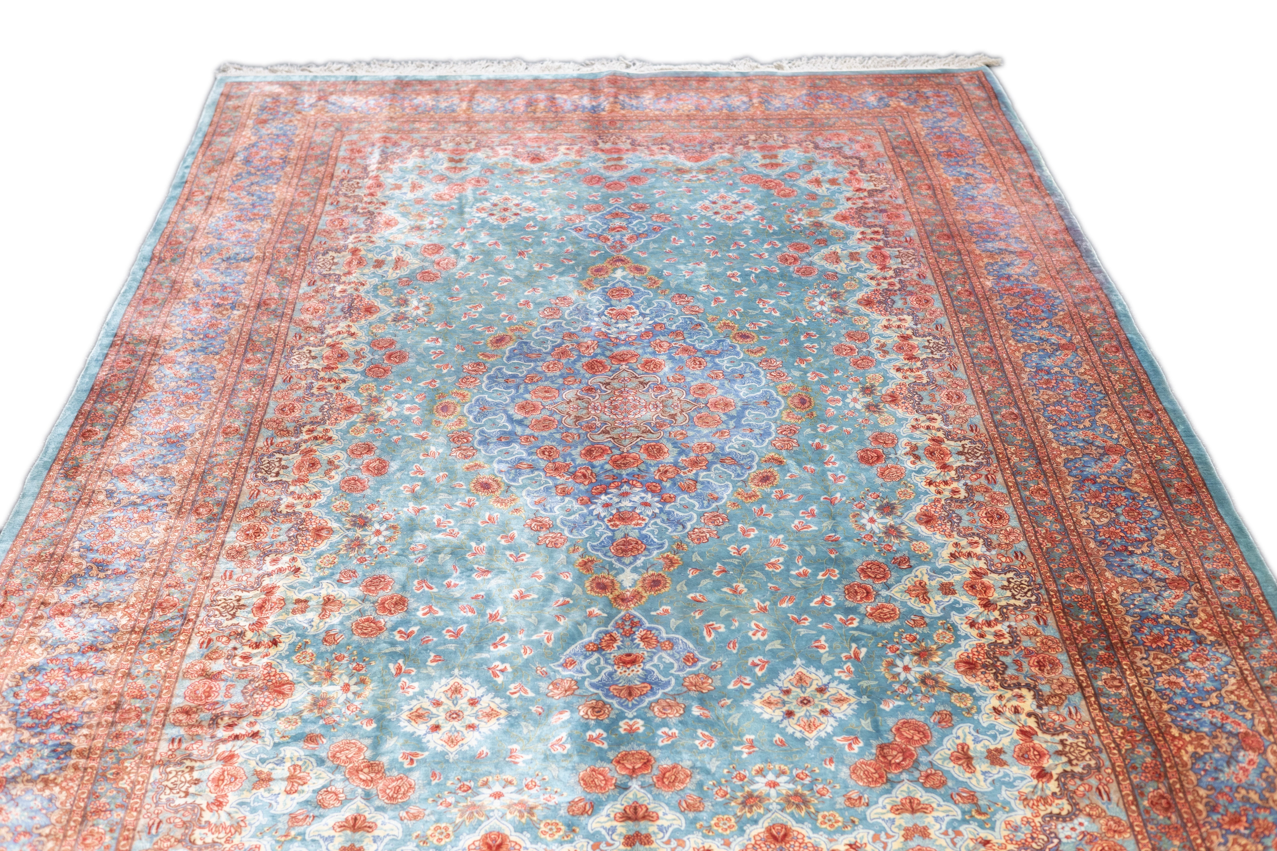 Extremely Fine Vintage Silk  Qum Rug 6'3'' x 10'2''