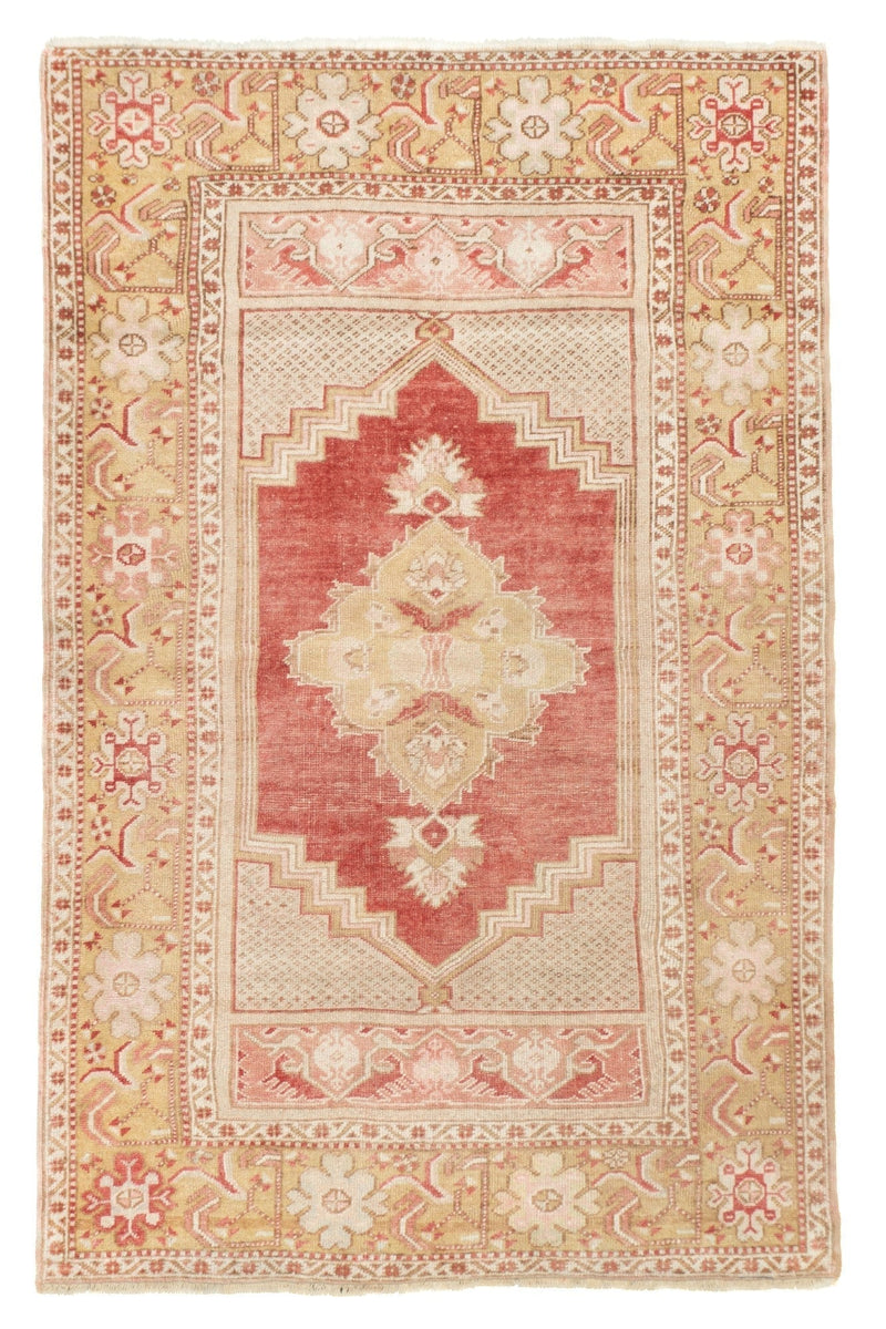 Antique Turkish Anatolian Rug 3'4'' x 5'3''