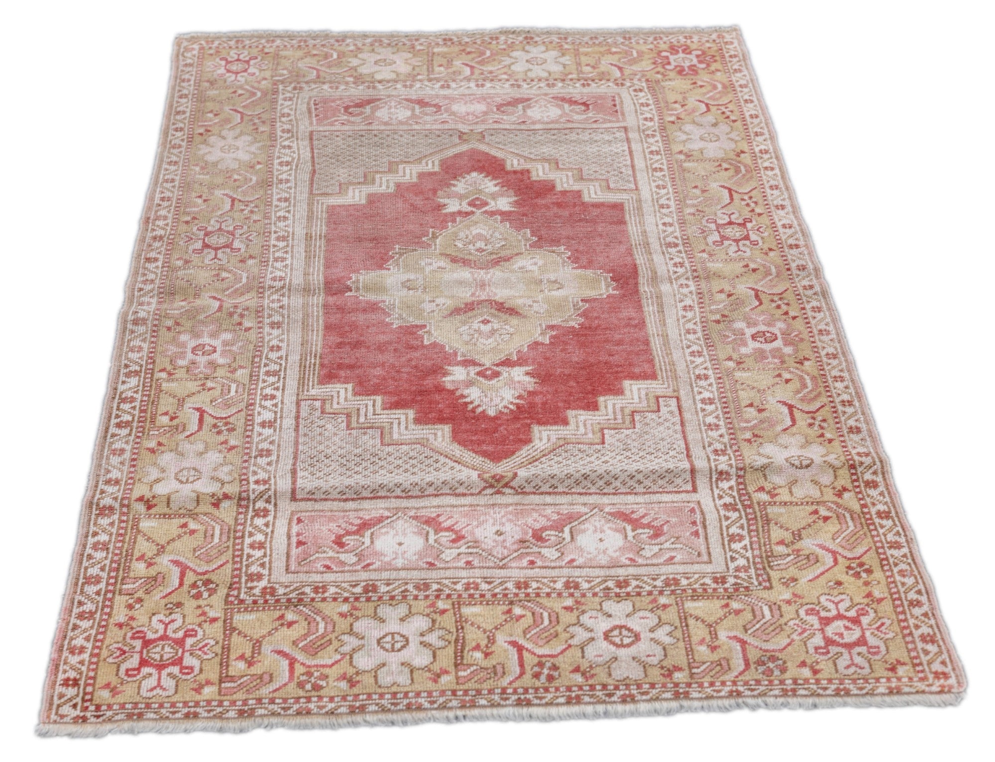 Antique Turkish Anatolian Rug 3'4'' x 5'3''