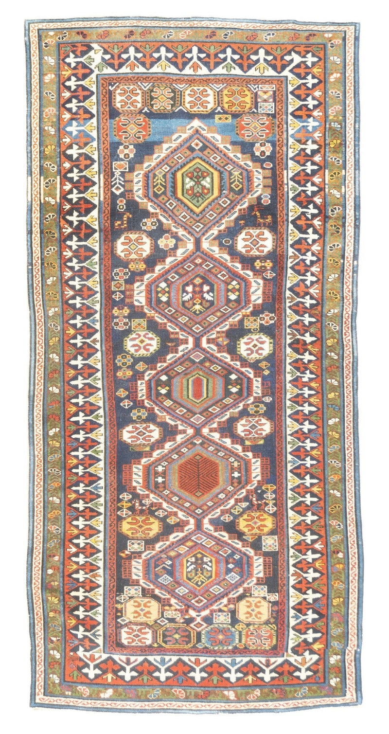 Antique Caucasian Shirvan Rug 4'2'' x 8'7''