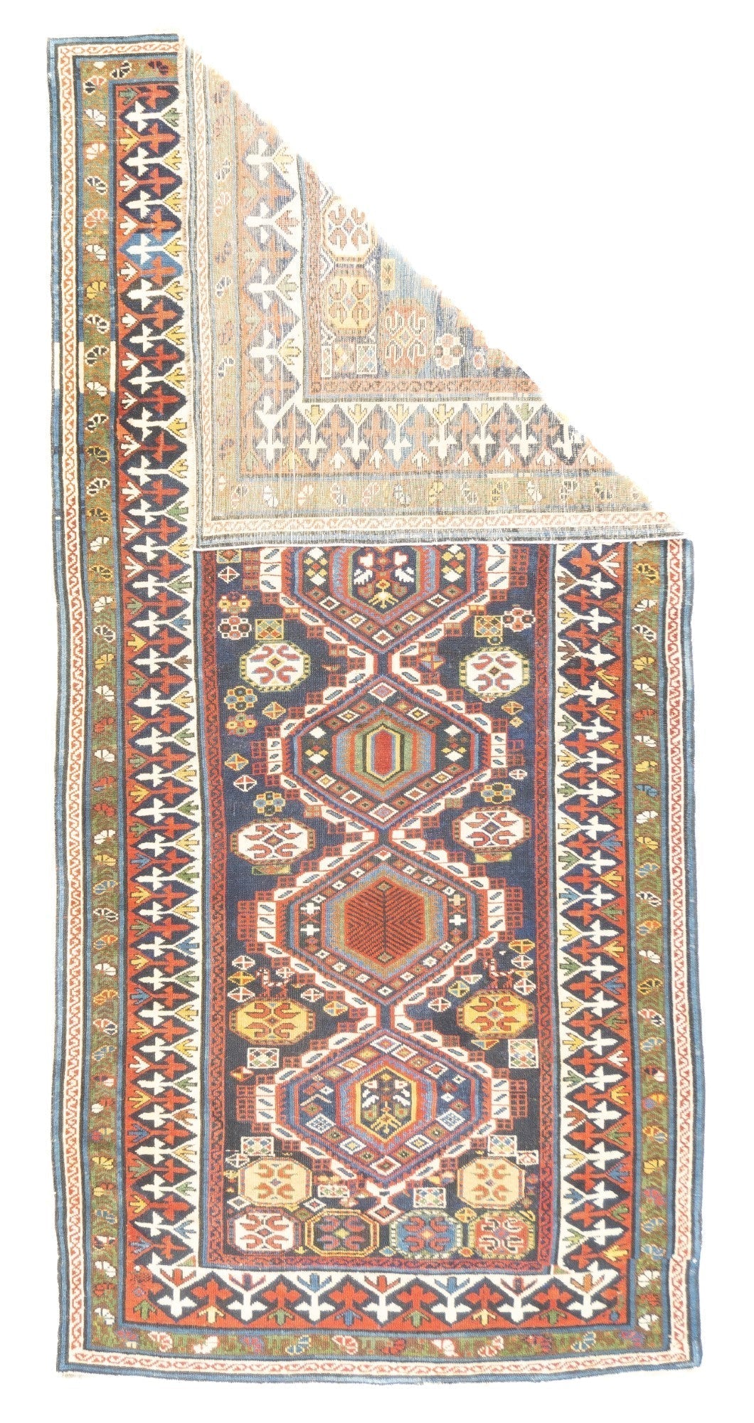 Antique Caucasian Shirvan Rug 4'2'' x 8'7''