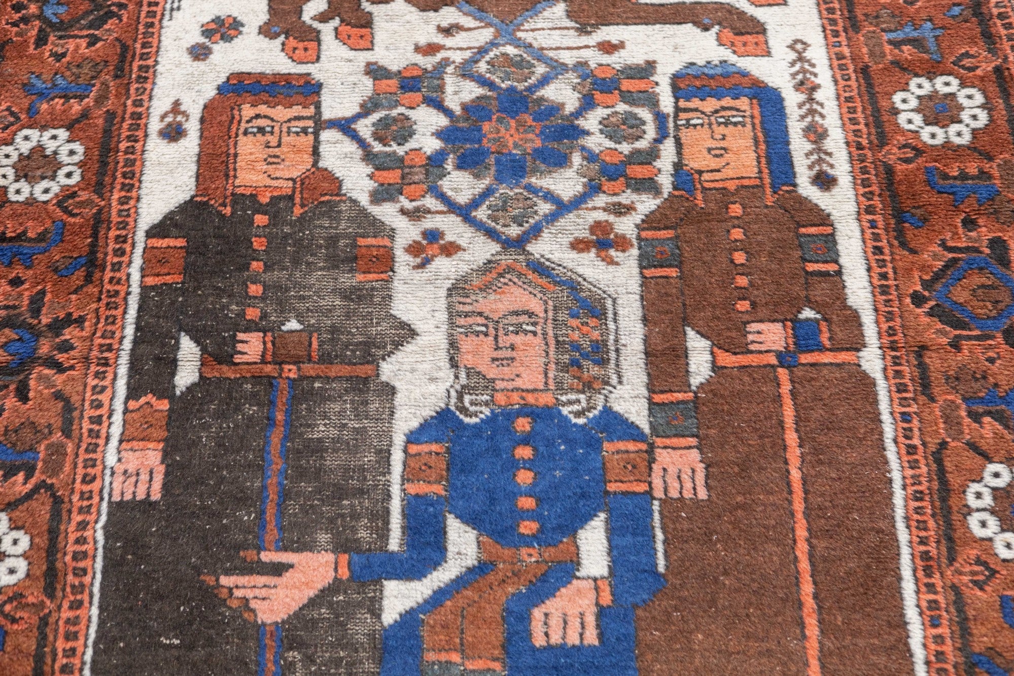 Antique  Pictoral Afshar Rug 3'11'' x 7'2''