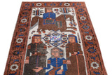 Antique  Pictoral Afshar Rug 3'11'' x 7'2''