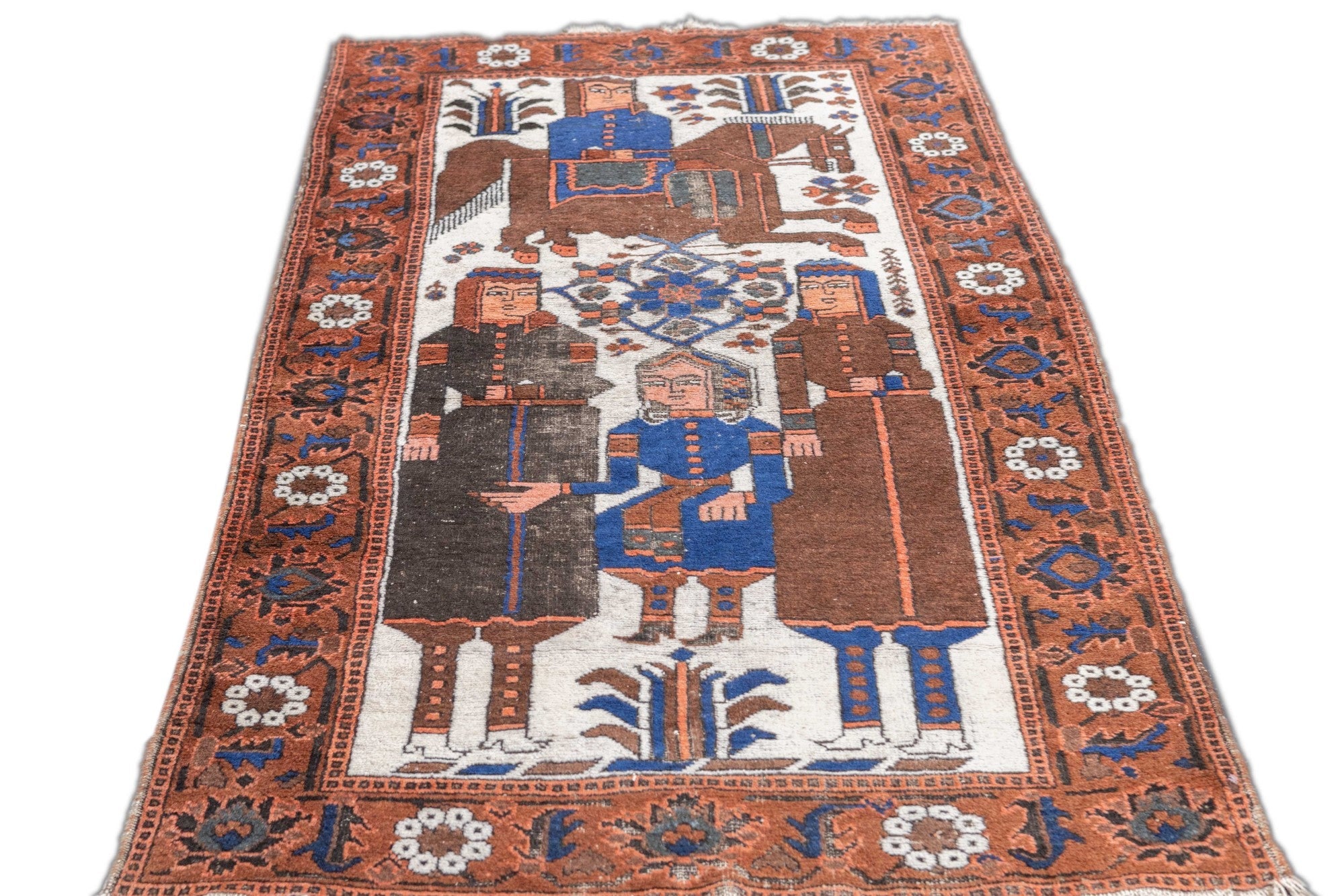 Antique  Pictoral Afshar Rug 3'11'' x 7'2''
