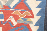Fine Turkish Tribal Kilim Flat Weave Wool Rug 2'11" x 3' 7''