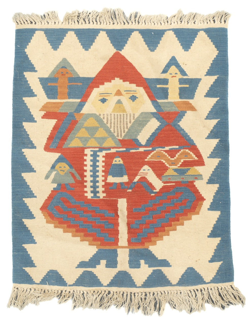 Fine Turkish Tribal Kilim Flat Weave Wool Rug 2'11" x 3' 7''