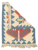 Fine Turkish Tribal Kilim Flat Weave Wool Rug 2'11" x 3' 7''