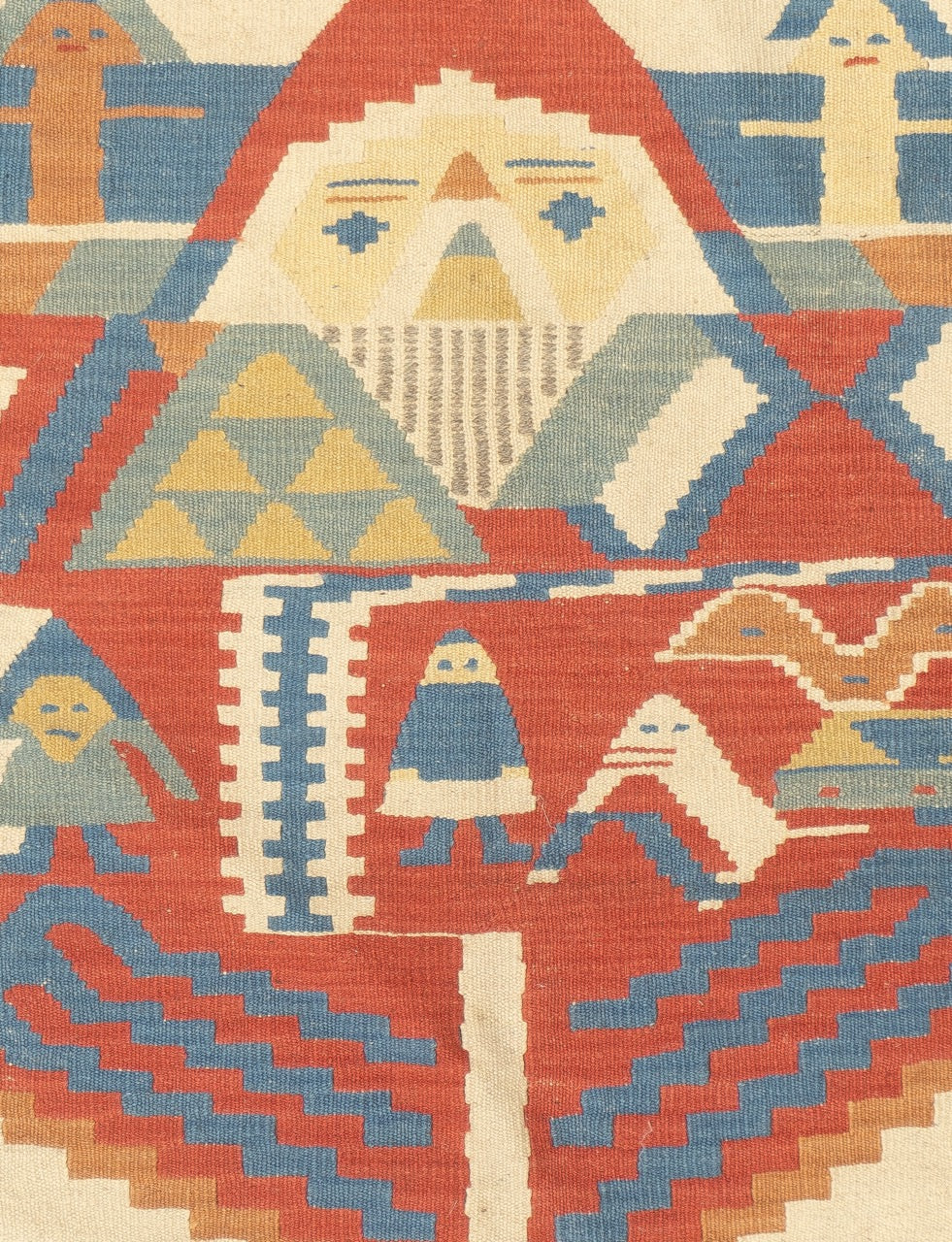 Fine Turkish Tribal Kilim Flat Weave Wool Rug 2'11" x 3' 7''